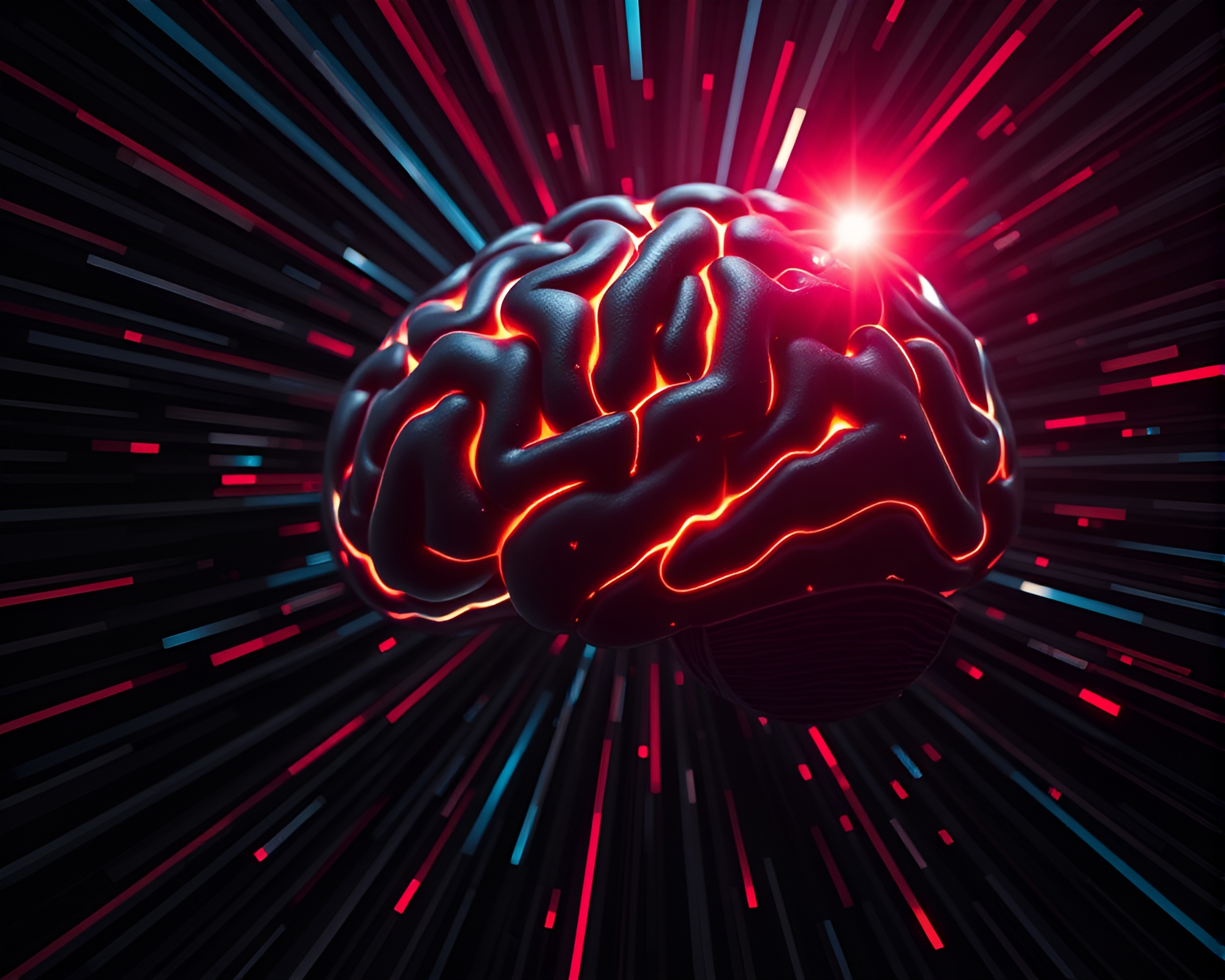 AI Brain at Starburst Noir Dutch Angle – free AI stock image