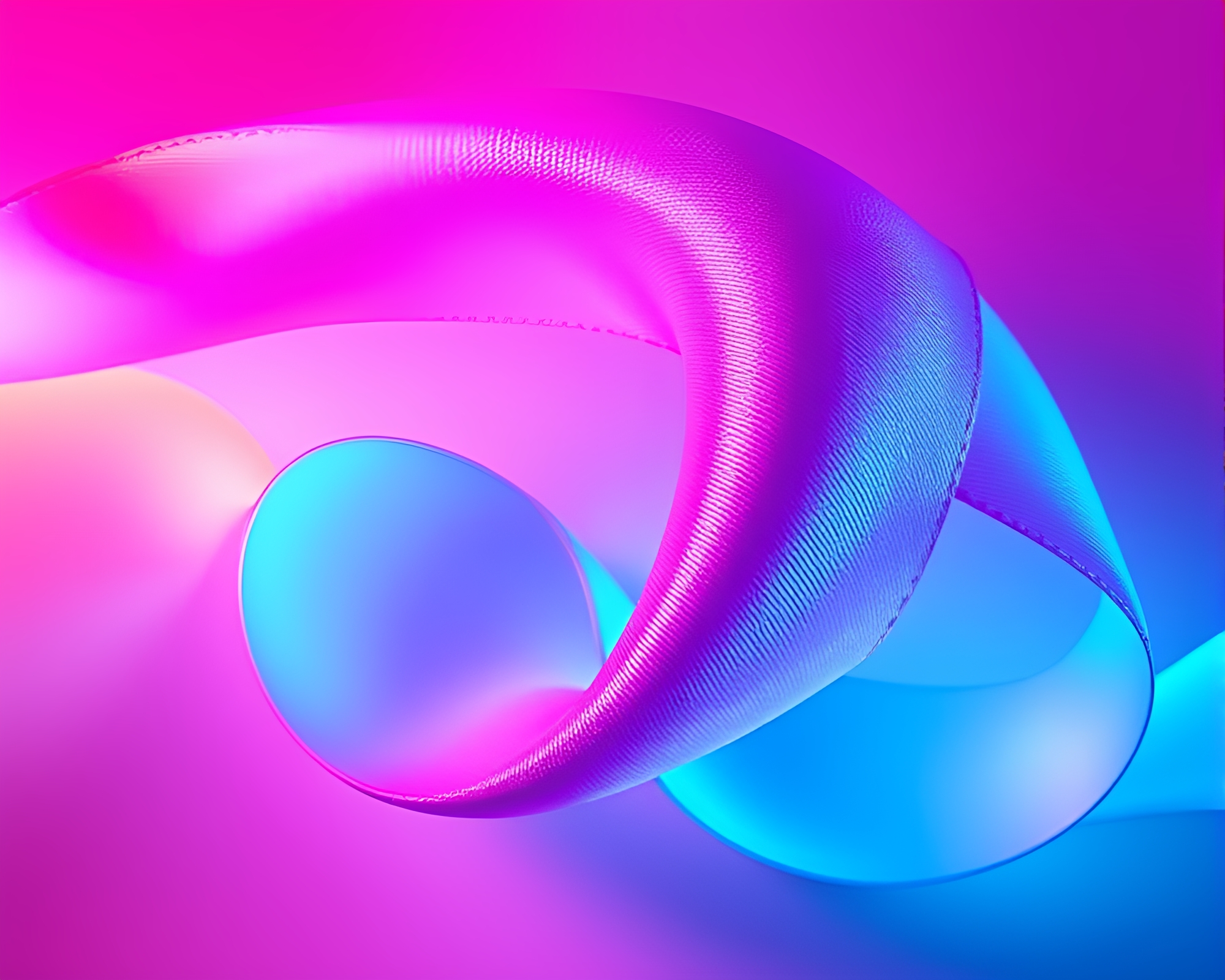 Vibrant Neon Lights Dance with Satin Ribbons – free AI stock image