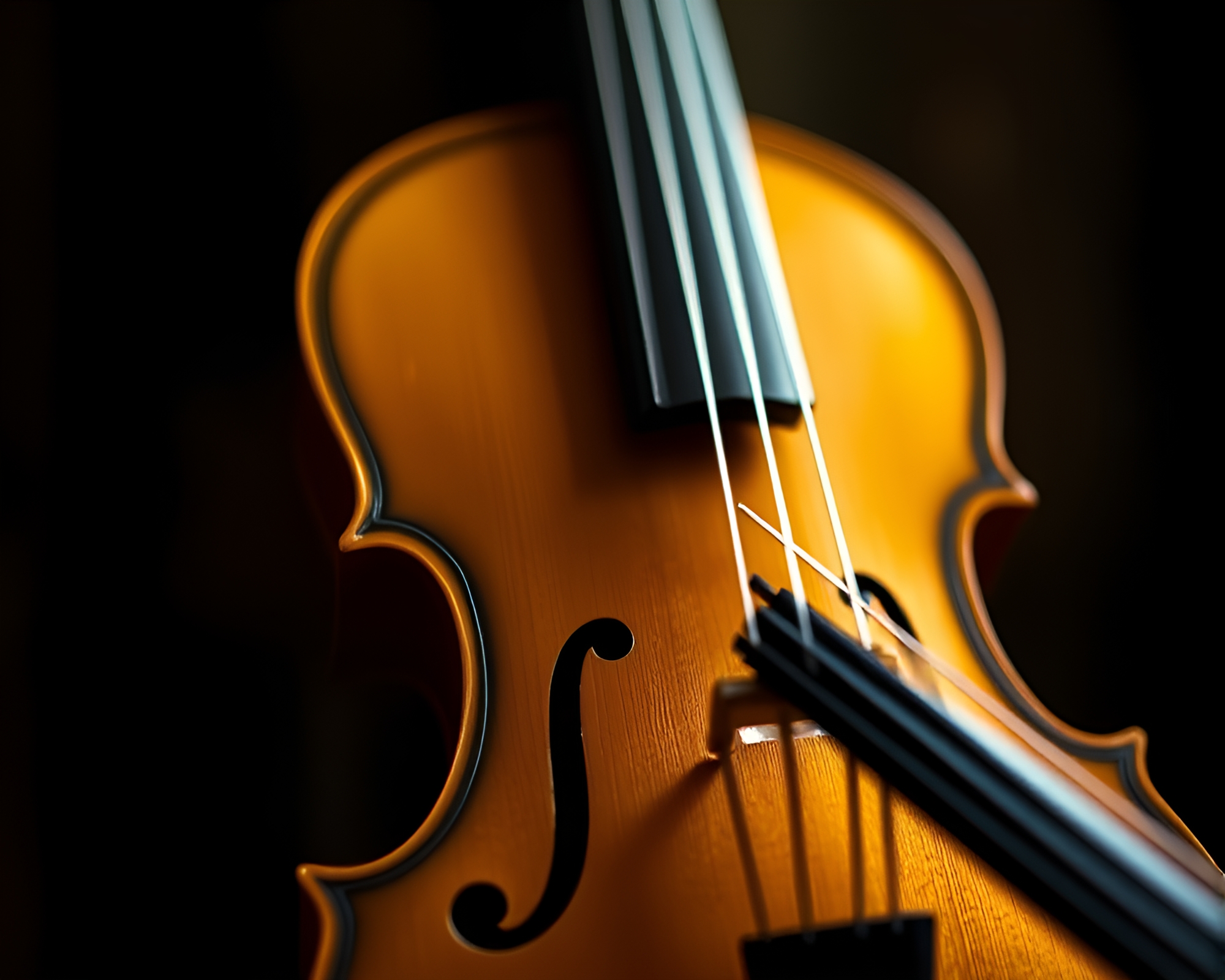 Distorted Toon Violin in Mustard Yellow Pop – free AI stock image