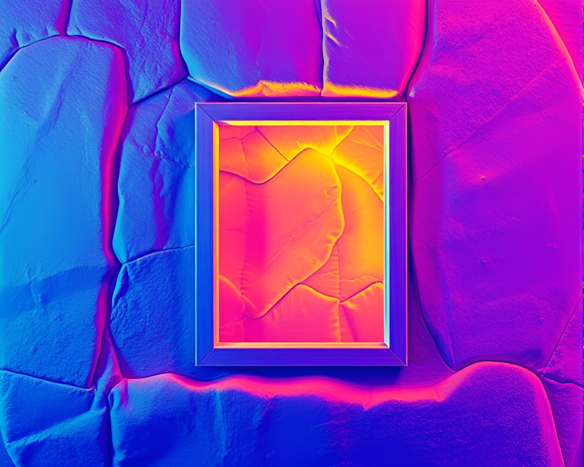 Majestic Cliff: Thermal Impasto in Frame – free AI stock image