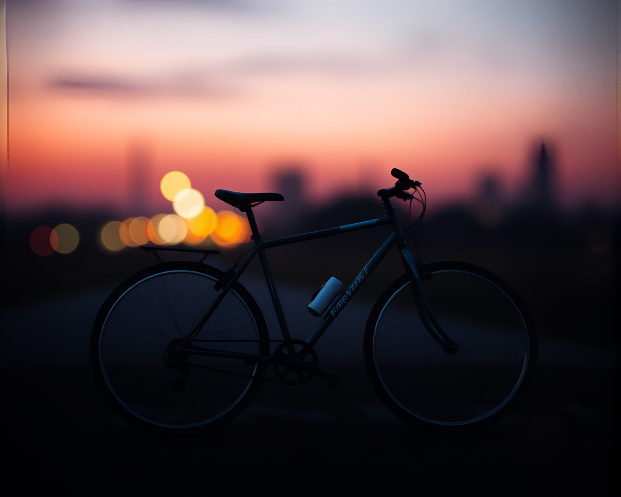 Bicycle in Digital Twilight Haze with Soft Focus Background – free AI stock image
