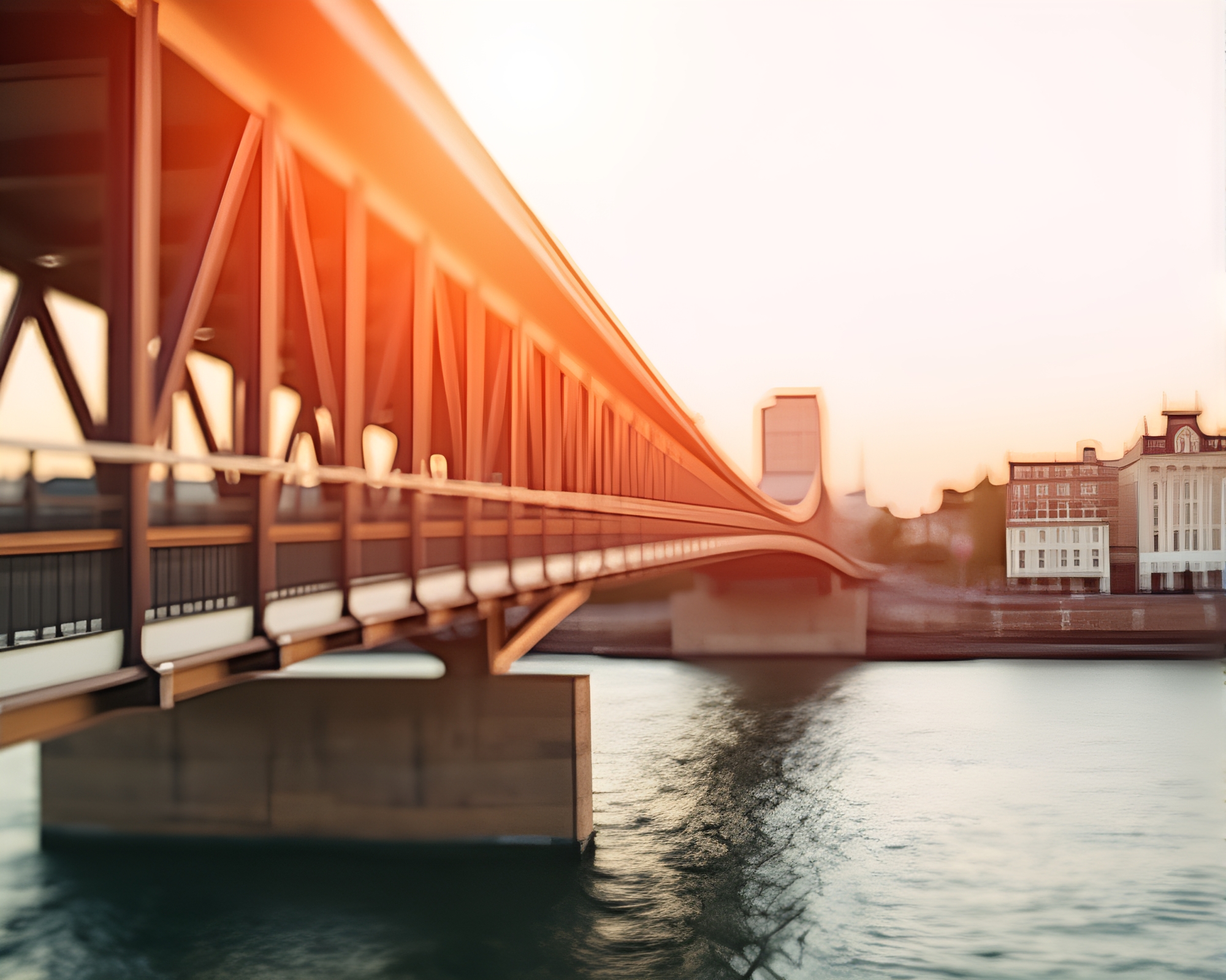 Golden Bridge in Dreamy Pop Art Style – free AI stock image