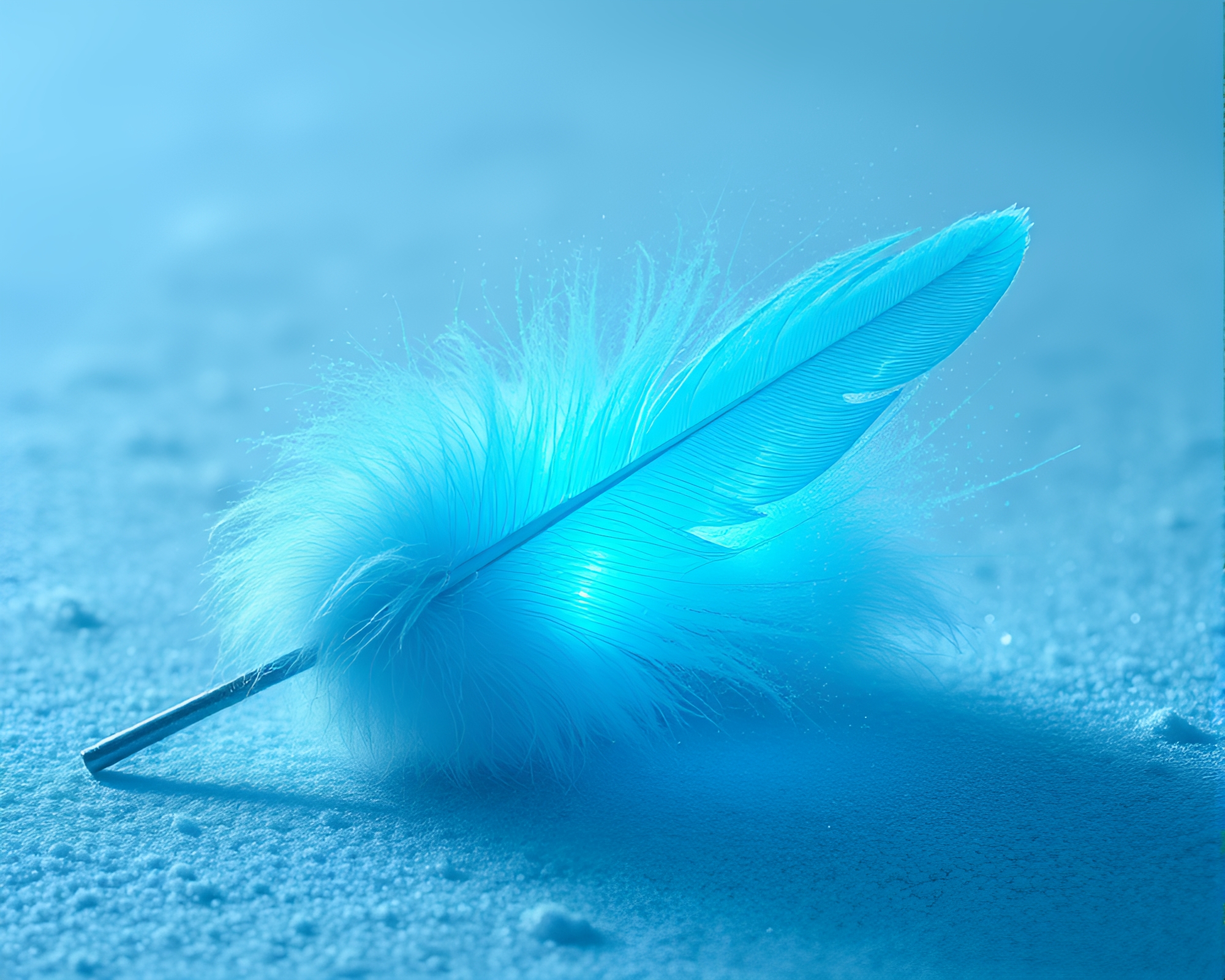 Feather Dusting Zero-Point Energy Reactor in Ice-Blue Light – free AI stock image