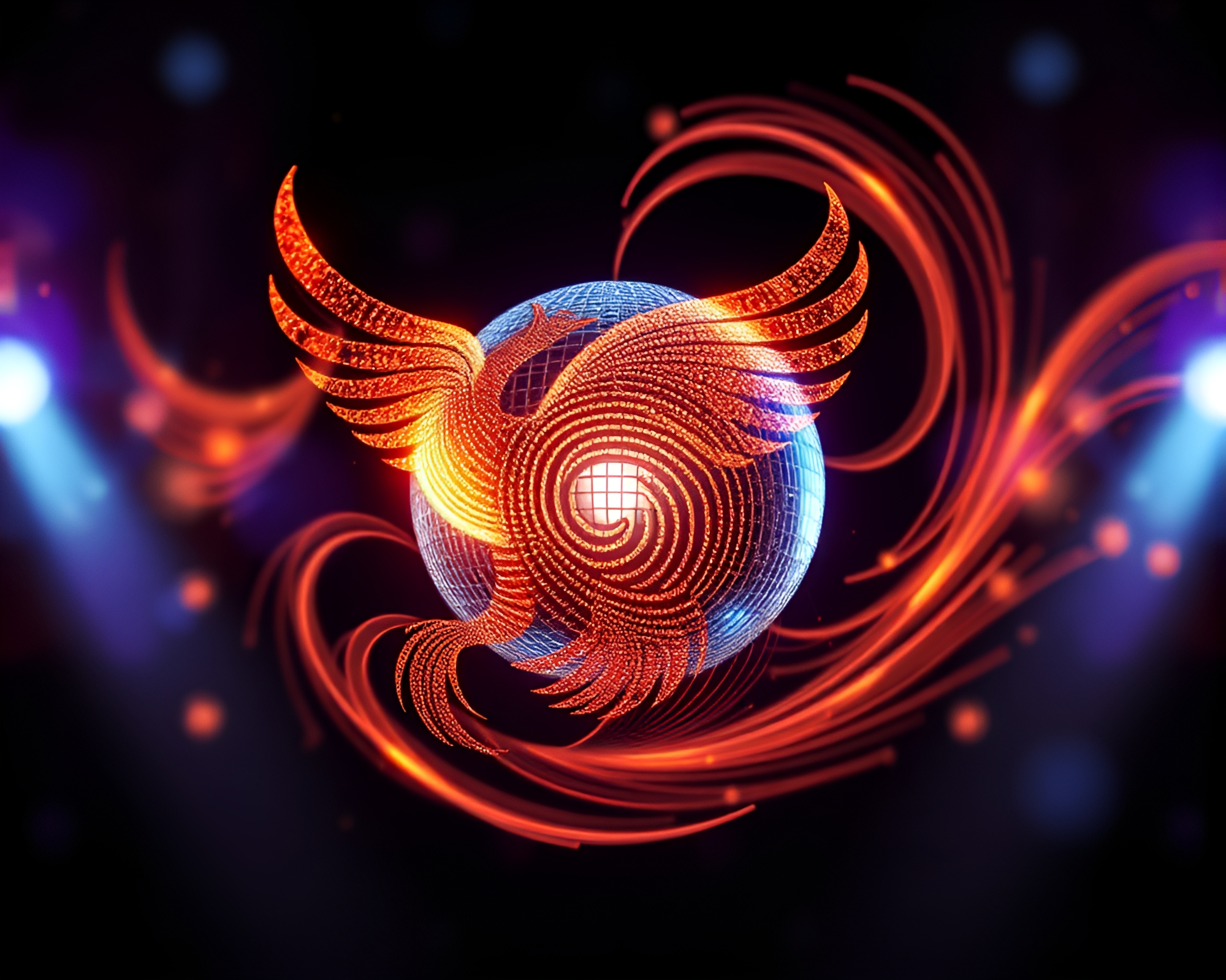 Phoenix Fingerprint Swirl Disco Ball High-Poly Render – free AI stock image
