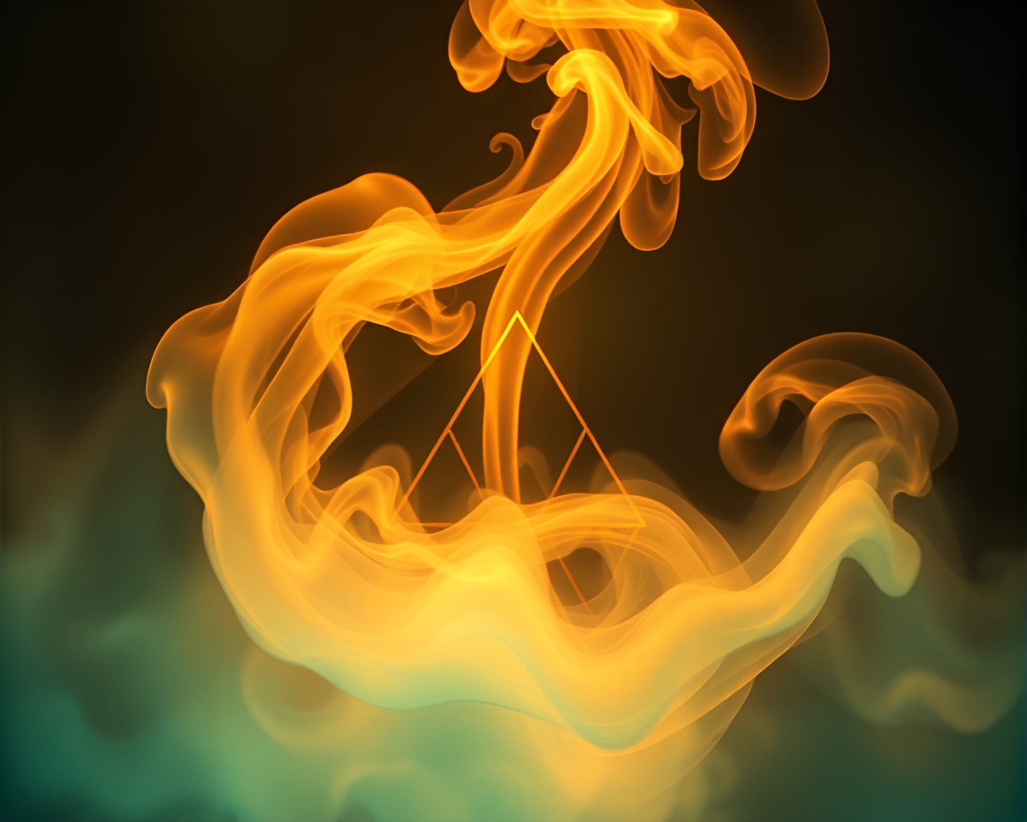 Sacred Geometry in Turquoise Calm: Smoke Plume Swirls – free AI stock image