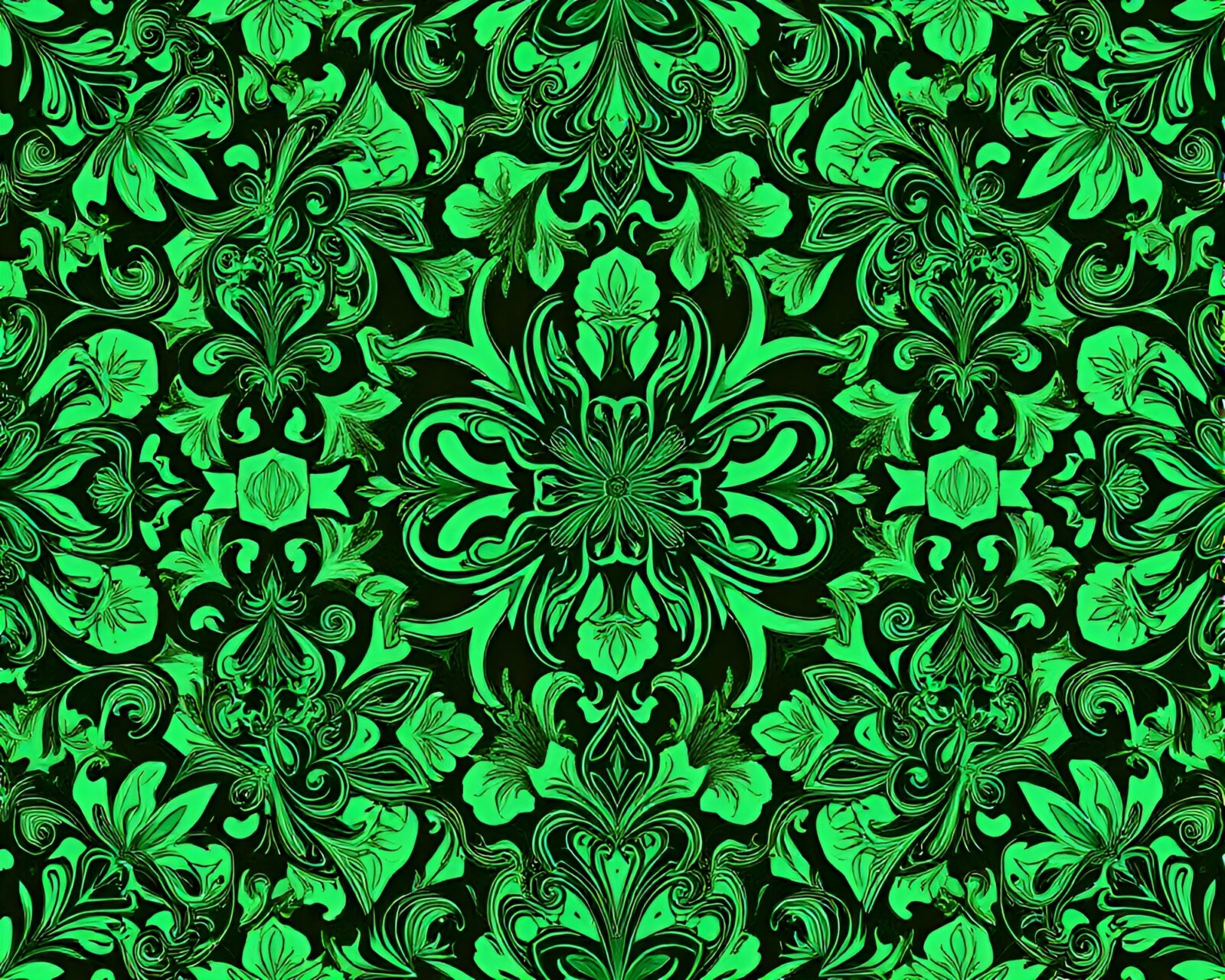 Intricate mint green patterns with ethereal elf theme.