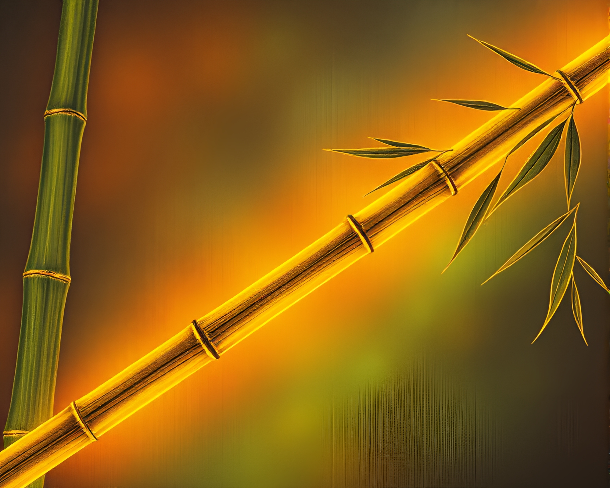 Procedural Bamboo Flute in Aurora Hues – free AI stock image