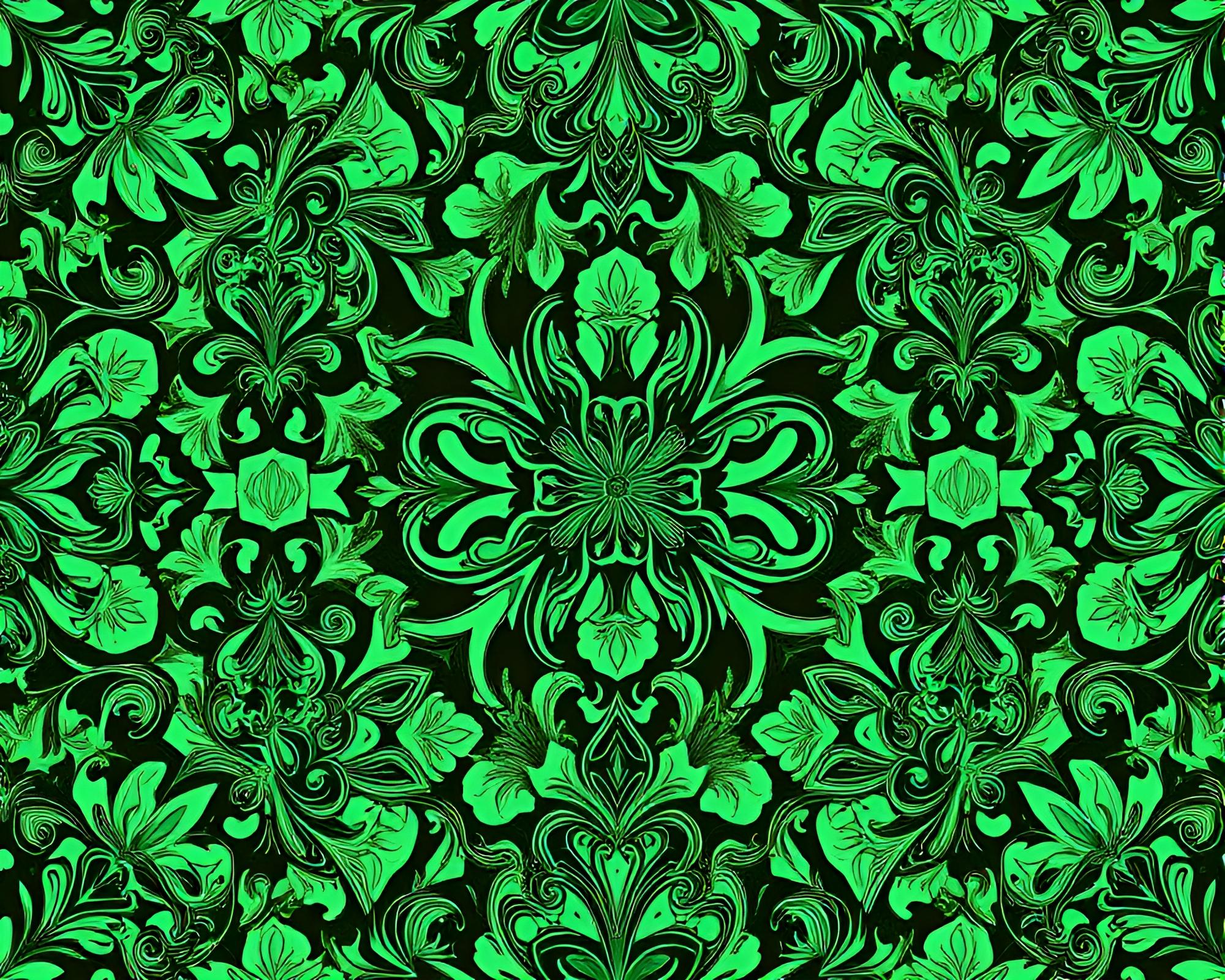 Elven Mint Green Fantasy Patterns Concept Art – free AI stock image