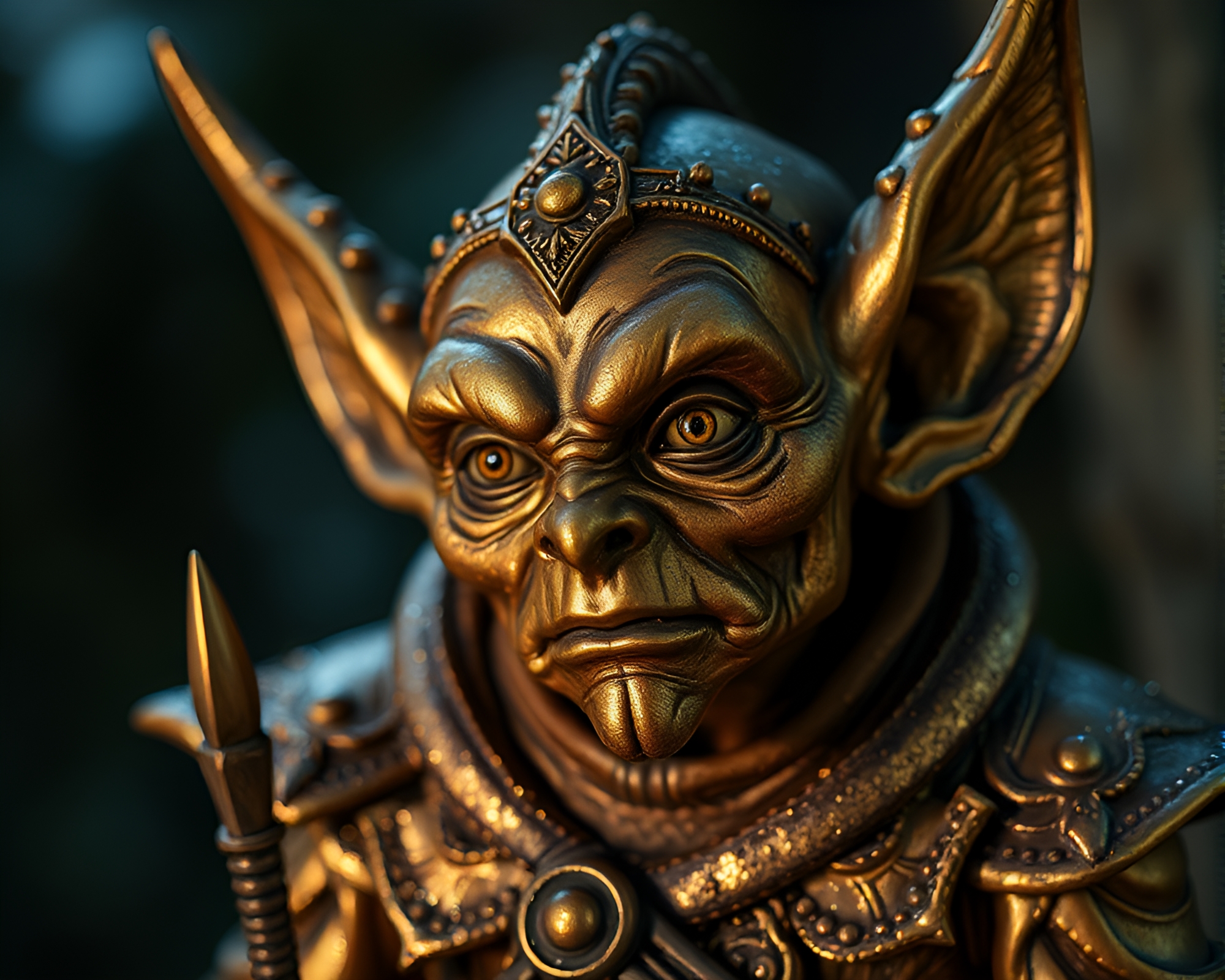 Goblin King Enveloped in Stardust Shimmering Bronze Patina – free AI stock image