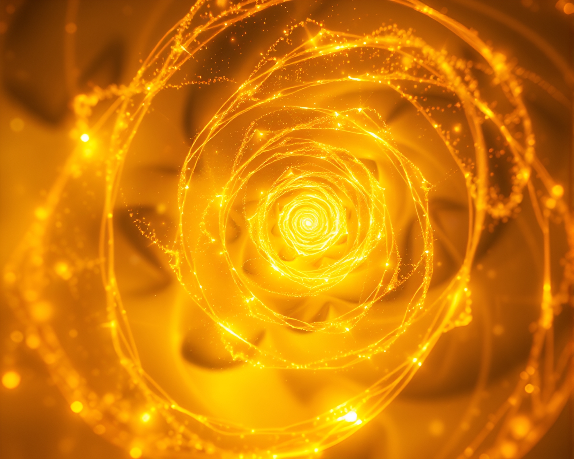 Enigmatic Vampire in Golden Spiral Hologram Dream – free AI stock image