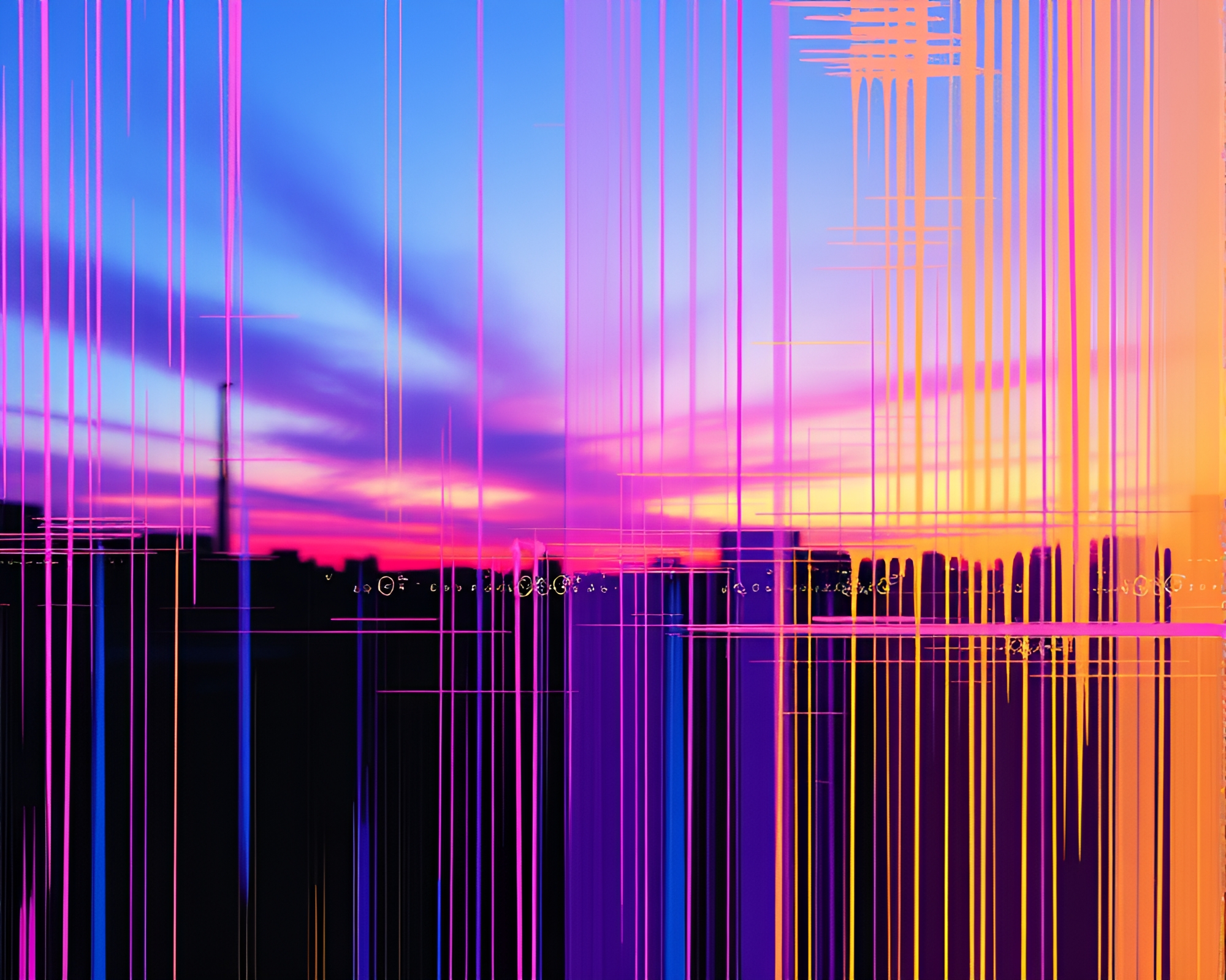 Digital Glitch Pop Art Spray Paint Twilight – free AI stock image