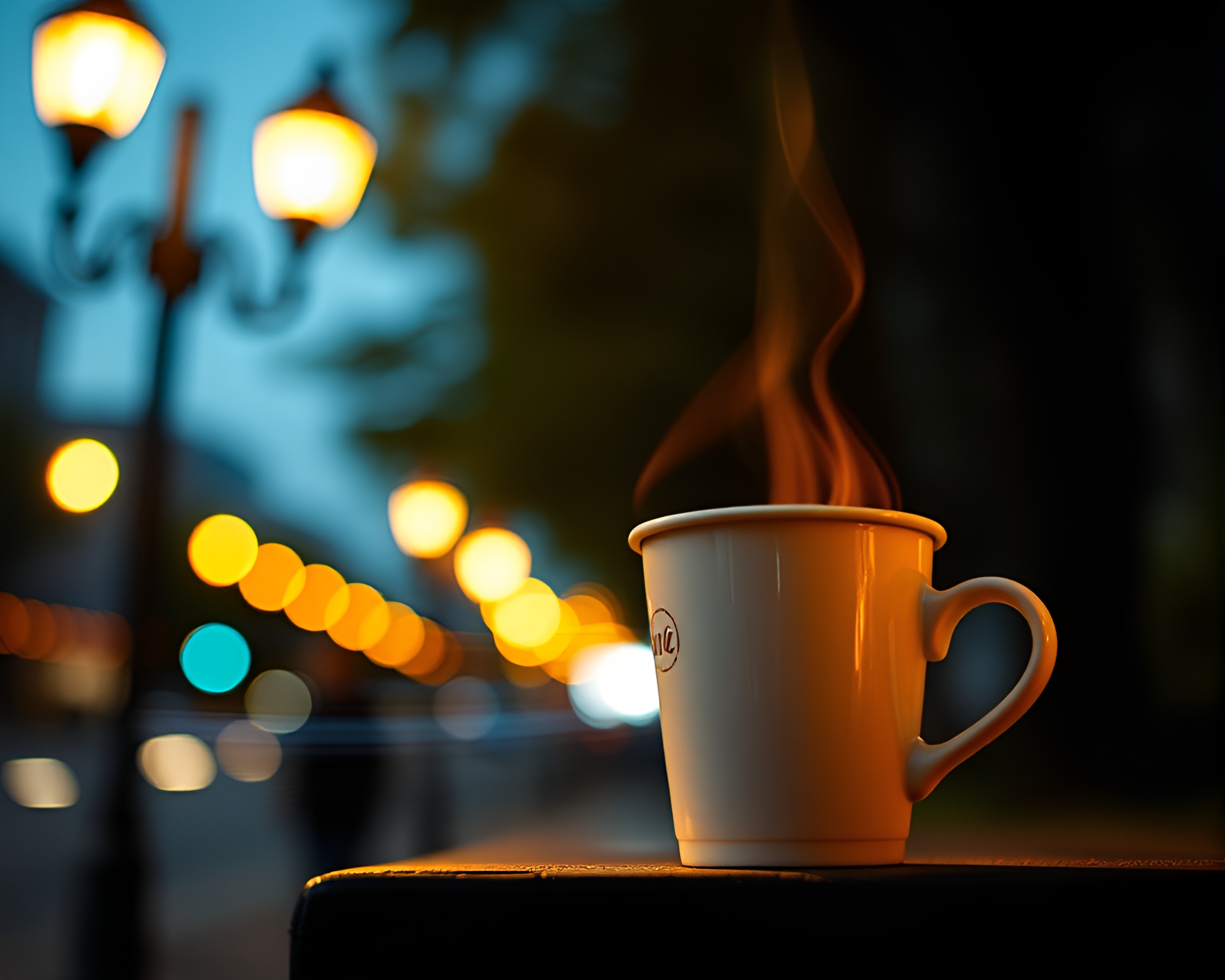 Urban coffee cup in pop art motion – free AI stock image