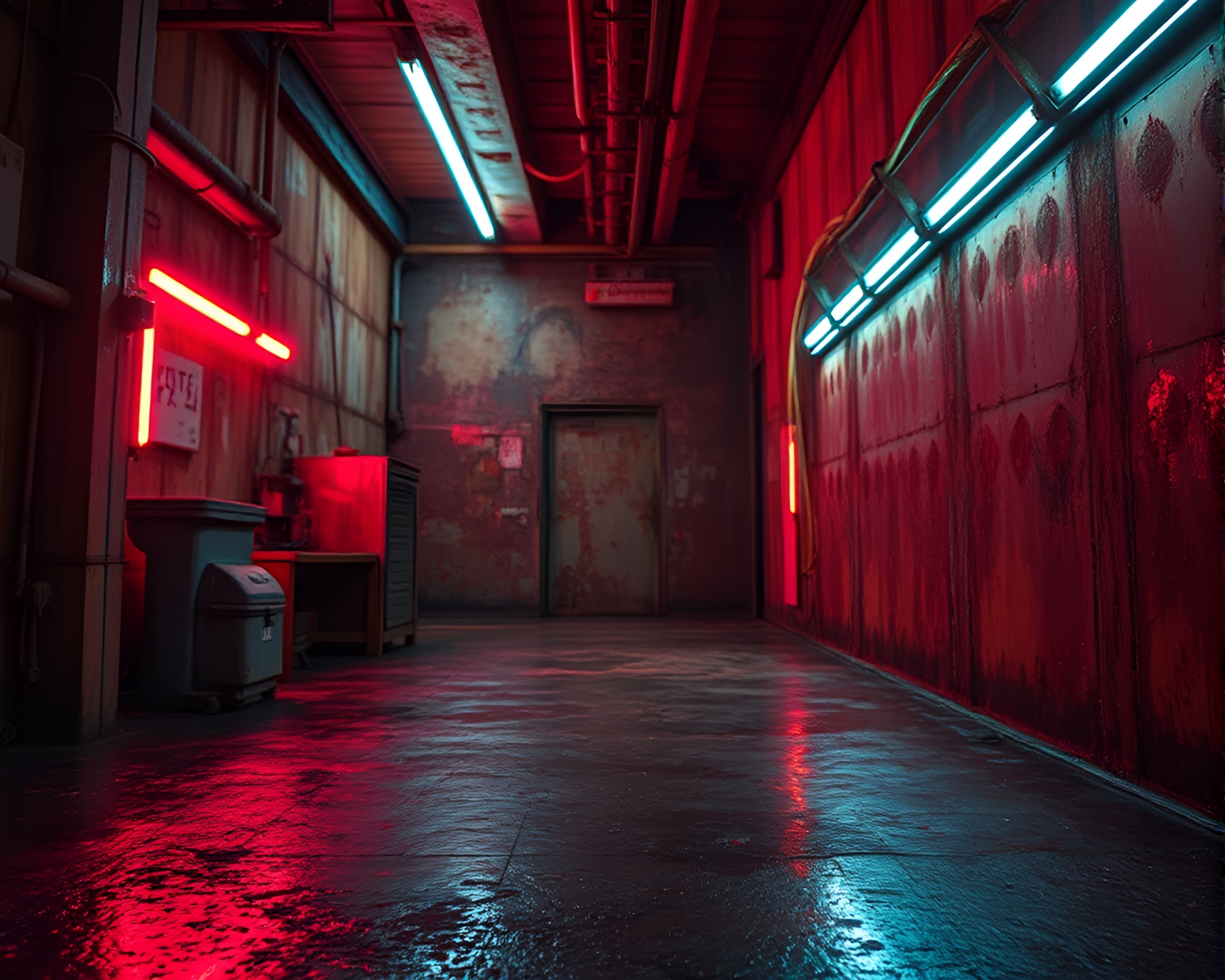 Neon Synthwave Cityscape with Rust Patina Accents – free AI stock image