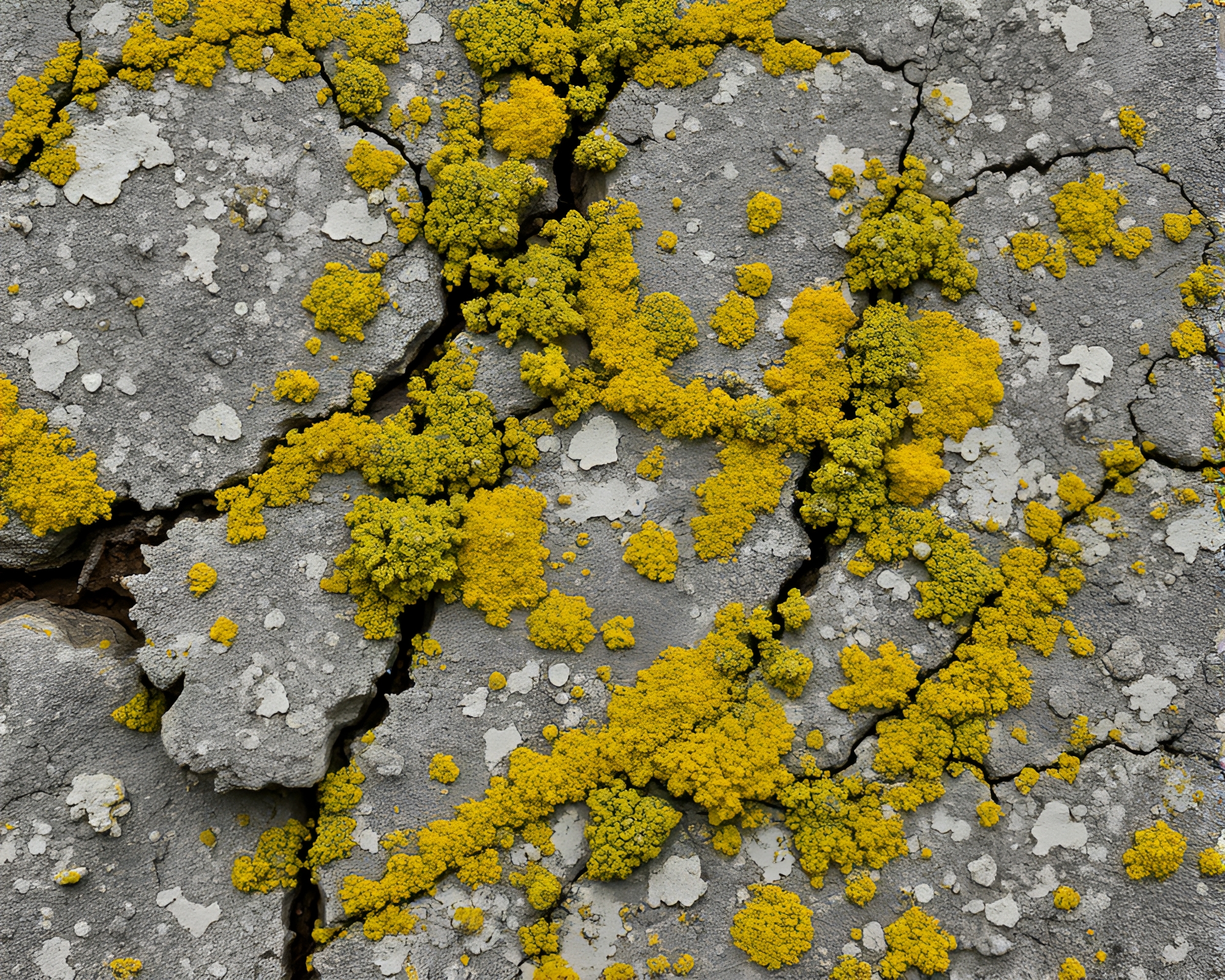 Lichen-Textured Cliff in Acid Wash Palette – free AI stock image
