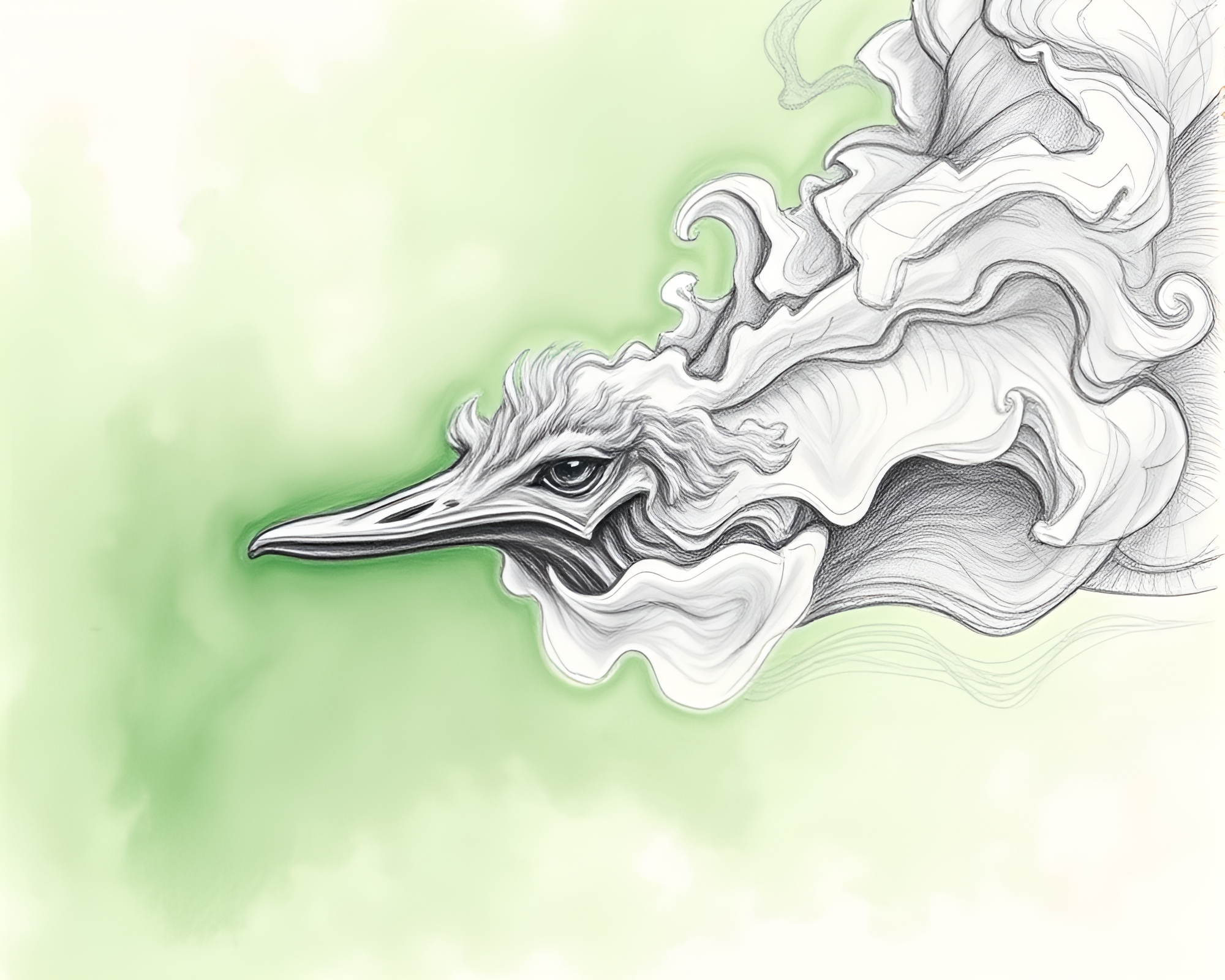 Enigmatic Ostrich in Smoke Plume Swirls – free AI stock image
