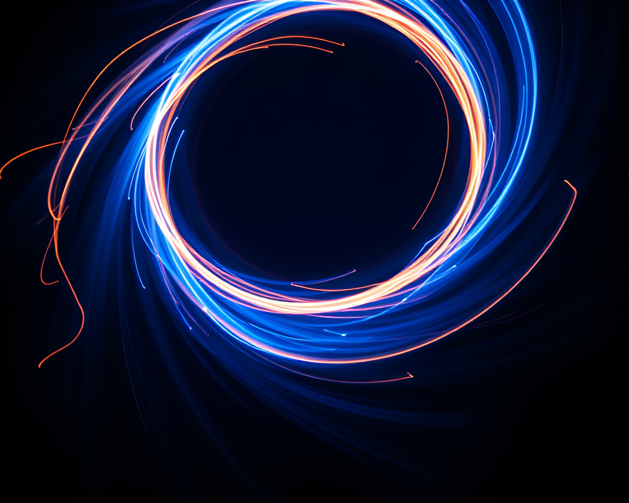 Ethereal Vortex Twist in Blue Hour Ring Light – free AI stock image
