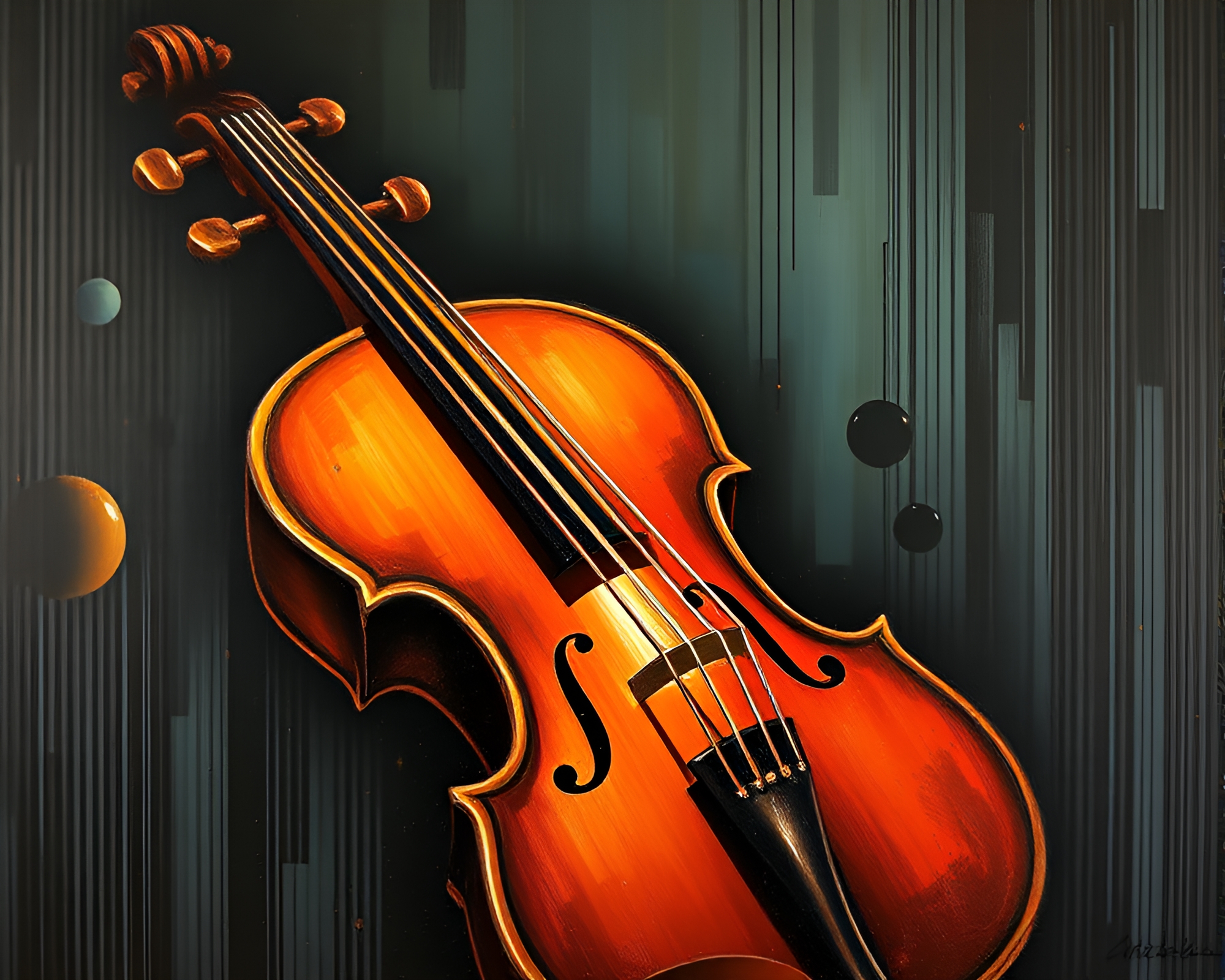 Barcode Violin Symphony in Opera Glow – free AI stock image