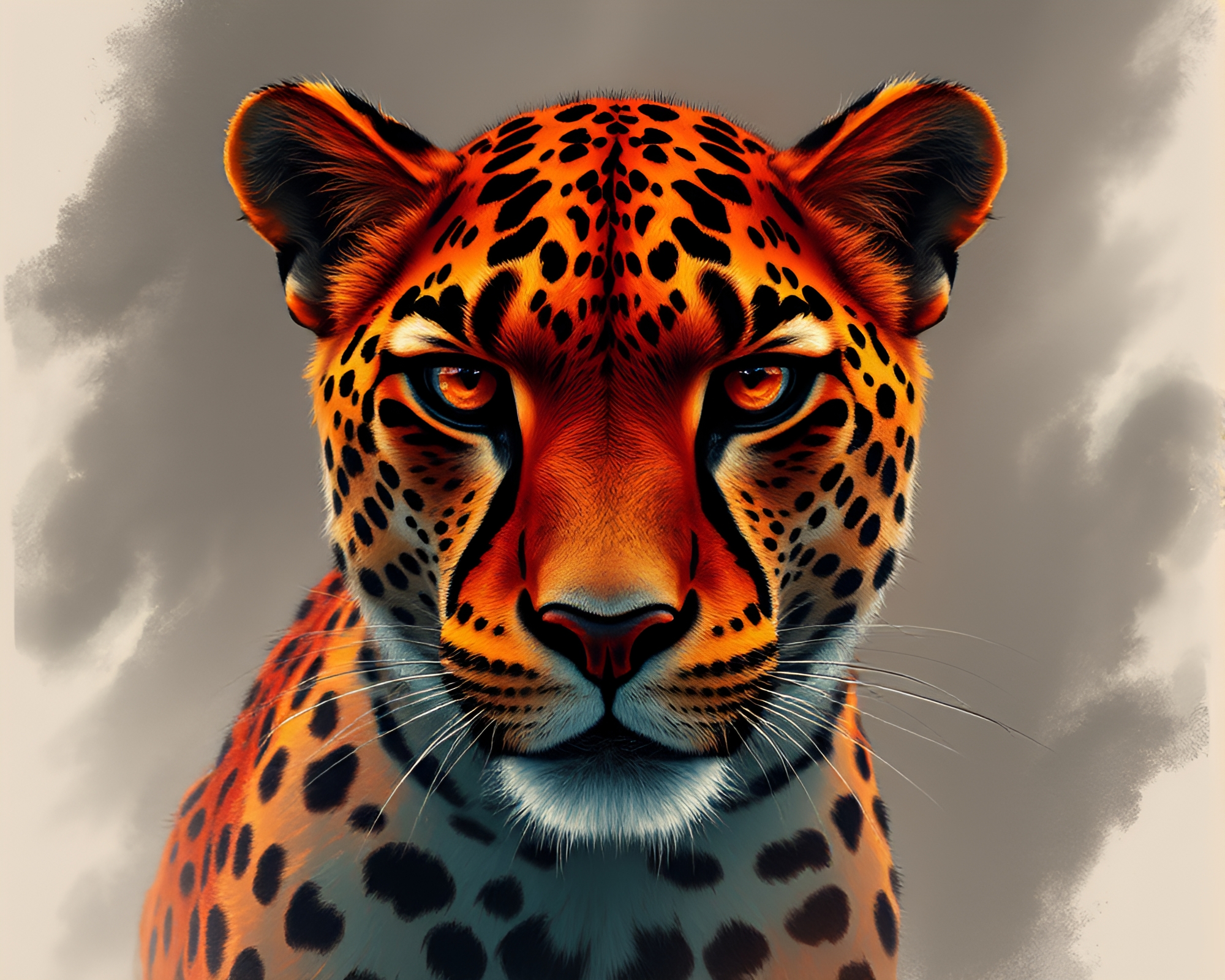 Intense Cheetah Hunt in Graphic Noir Style – free AI stock image
