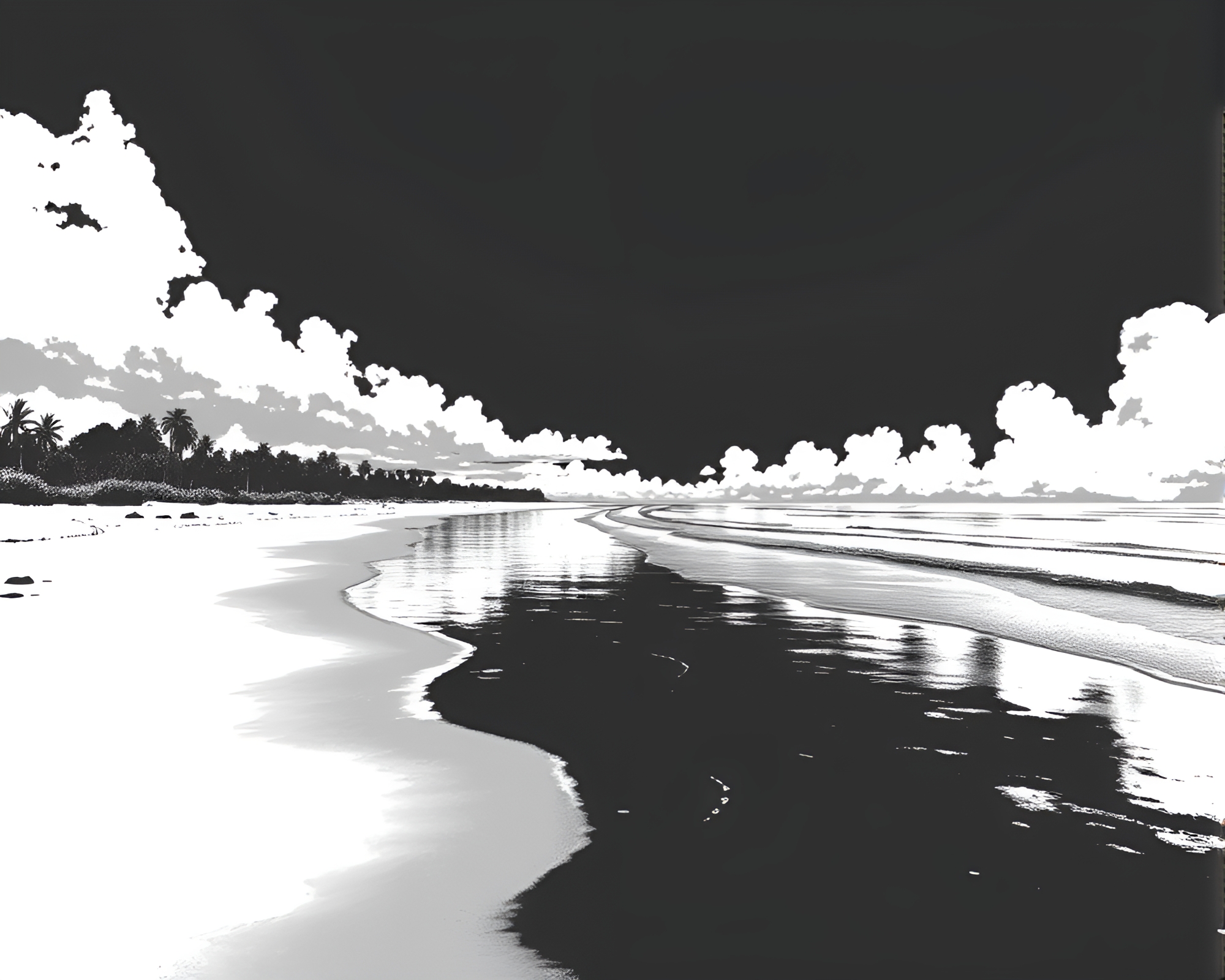 Oil Slick Rainbow Beach in Graphite ASCII Art – free AI stock image
