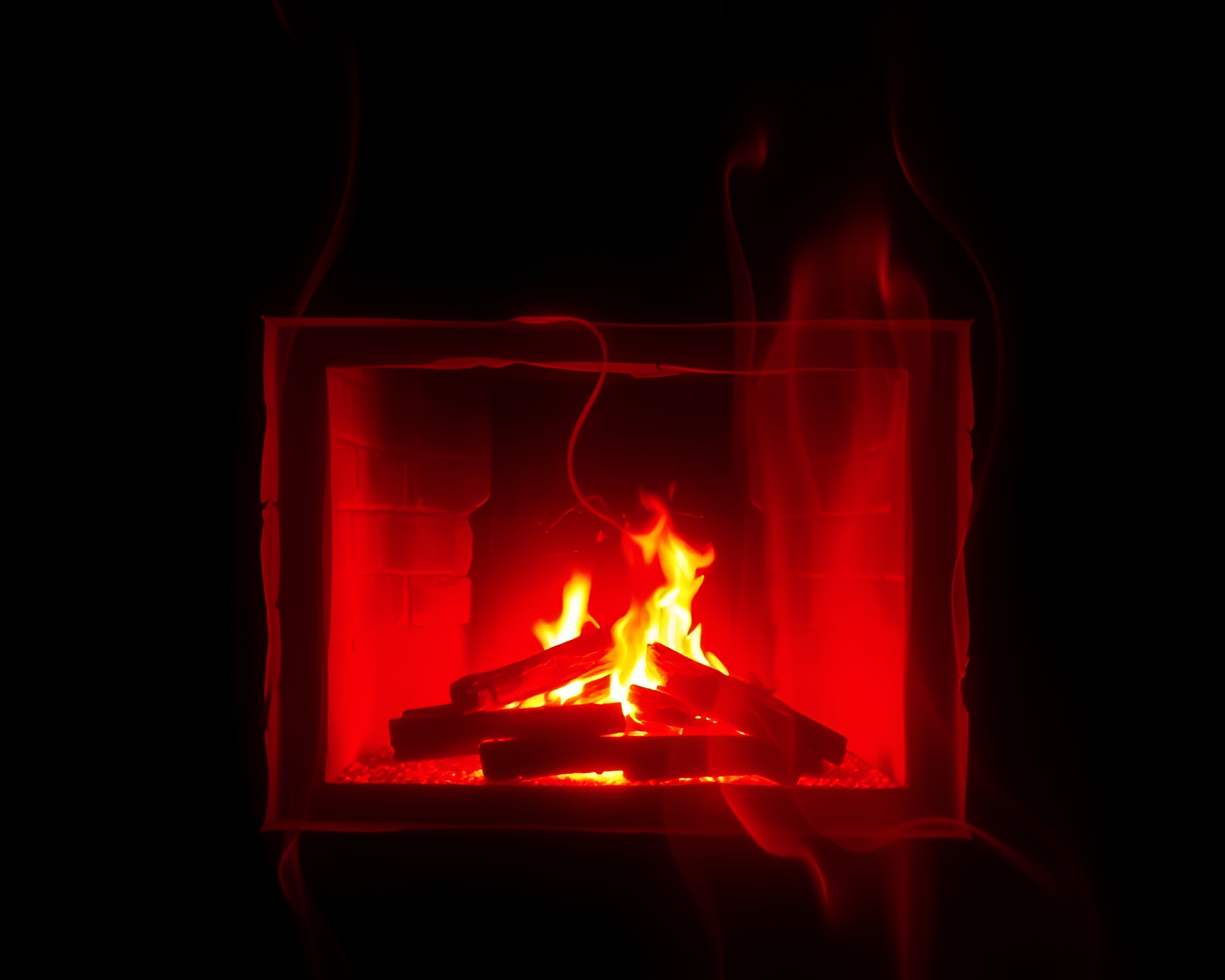 Dimensional Rift Through Fireplace Flicker – free AI stock image
