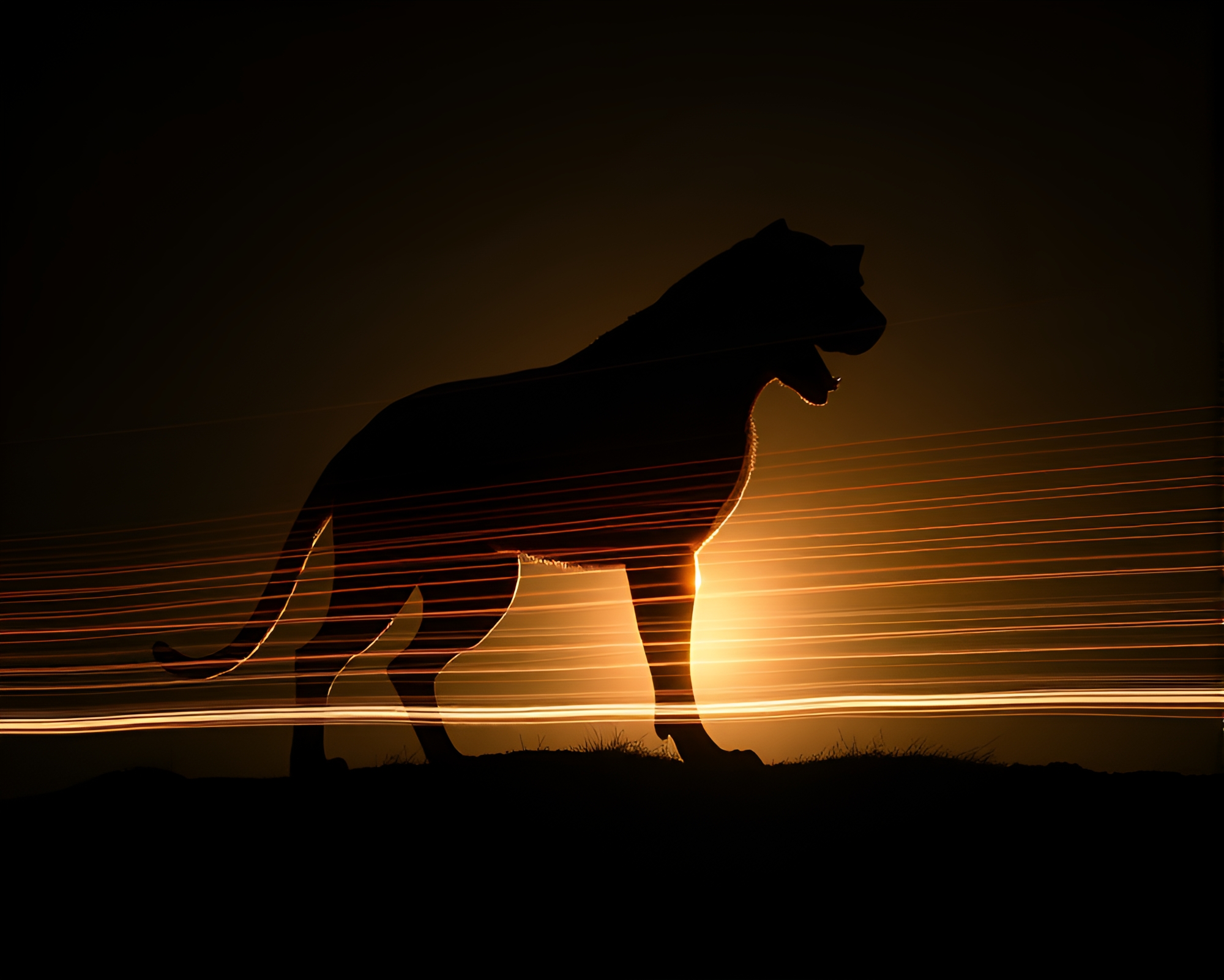 Cerberus Guardian of the Underworld Silhouette Scan Lines – free AI stock image