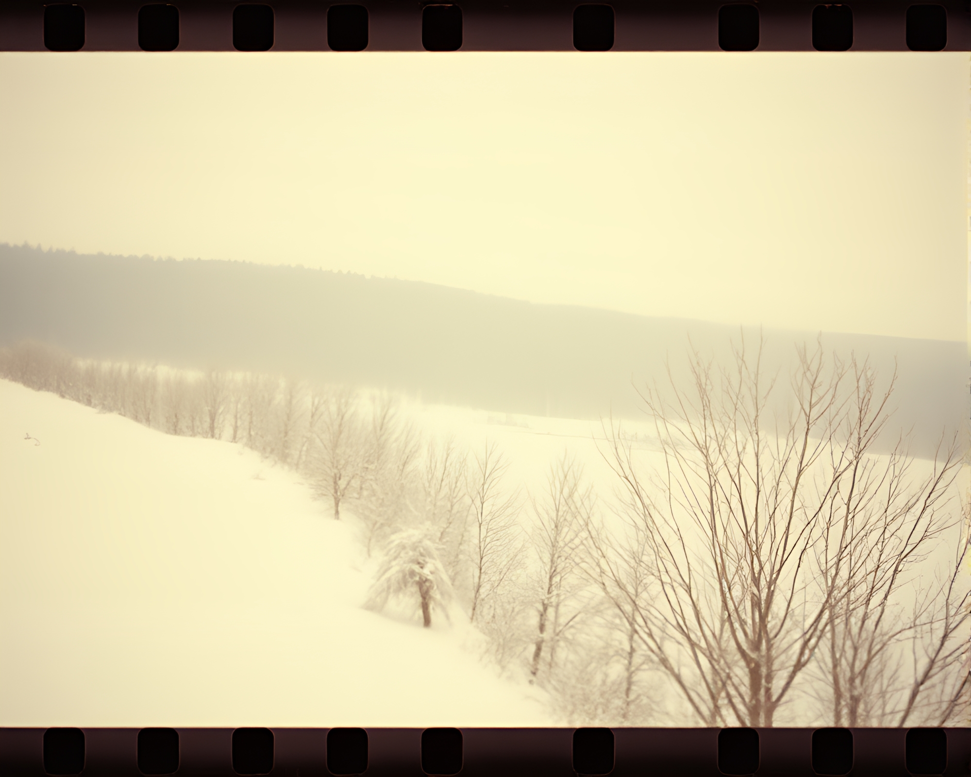 Ethereal Time Traveler in Snowy Sepia Sprocket Land – free AI stock image