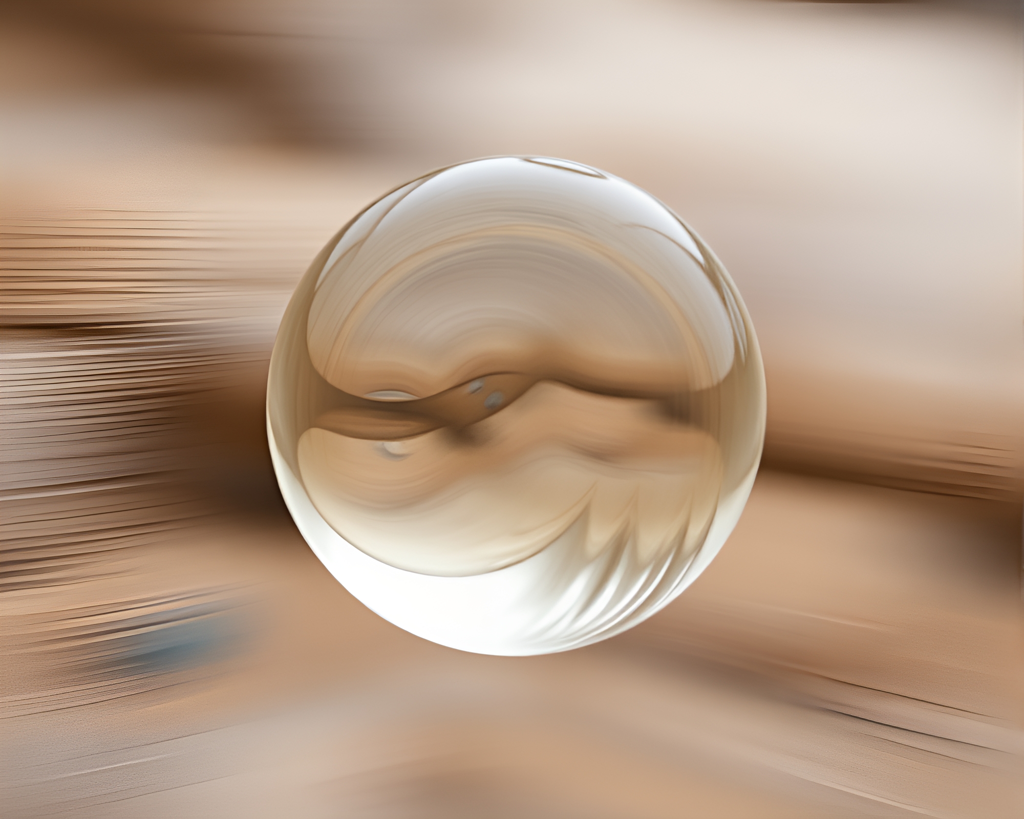 Glass Orb Ascii Art in Earth Tone Motion Blur – free AI stock image