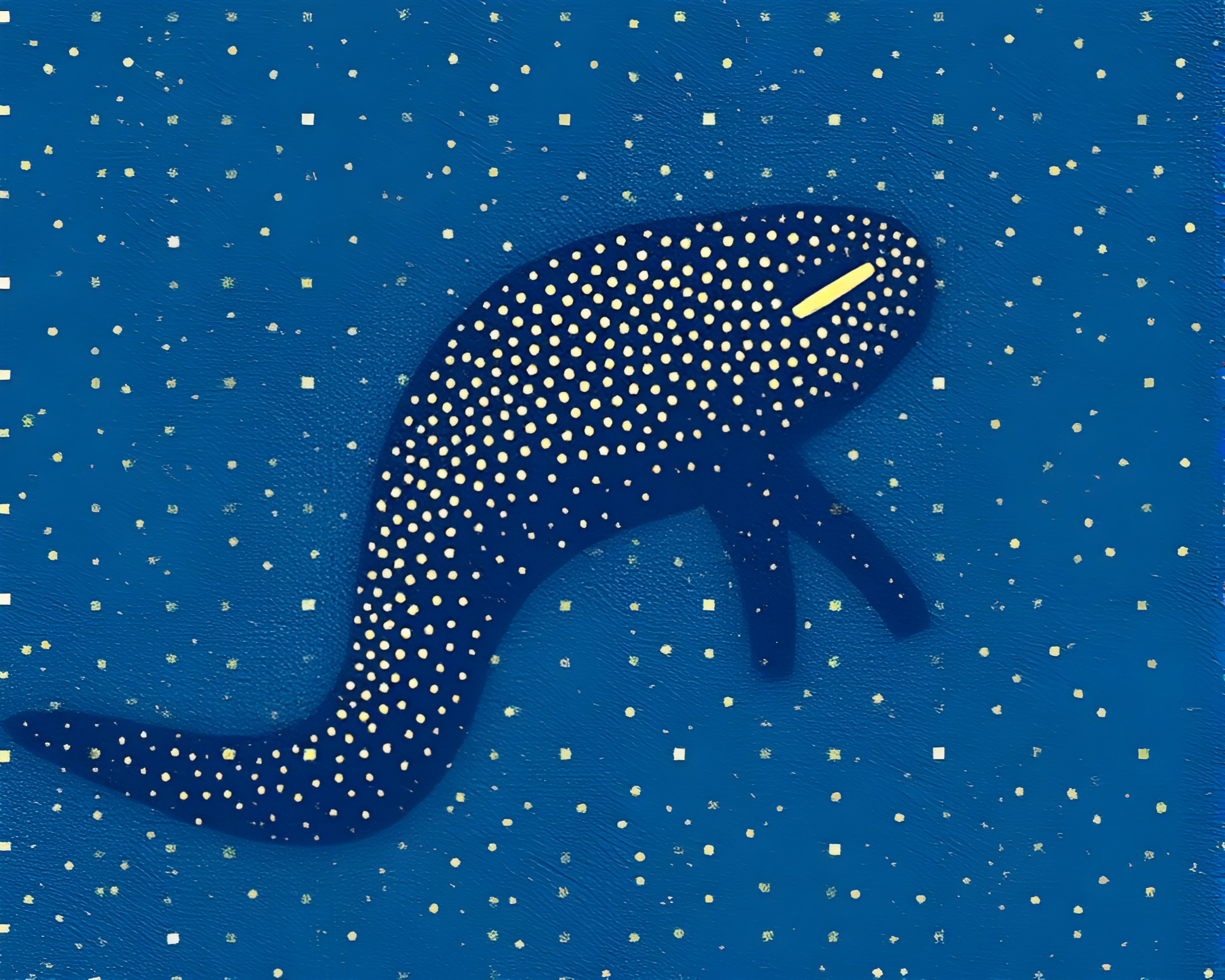 Leviathan Emerging in Pointillist Lights – free AI stock image