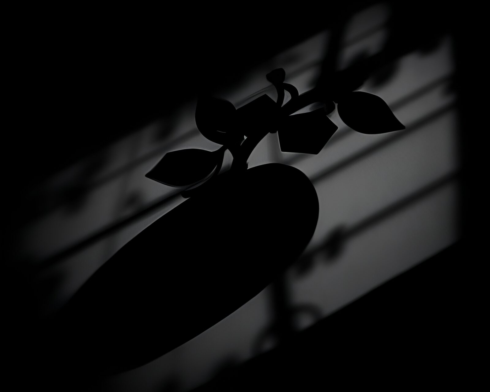 Desaturated glamour casts shadows on apple cider origami figures