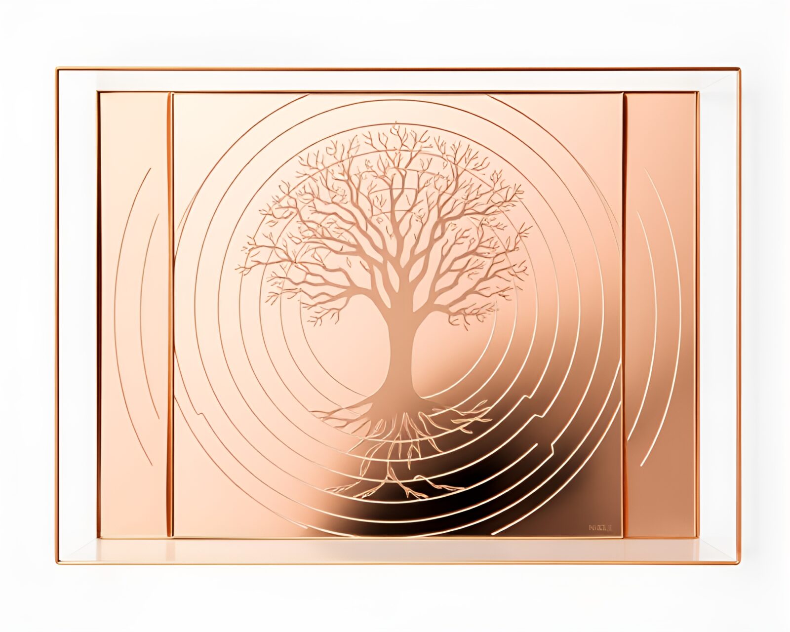 Abstract tree ring pattern forming mesmerizing mirror maze