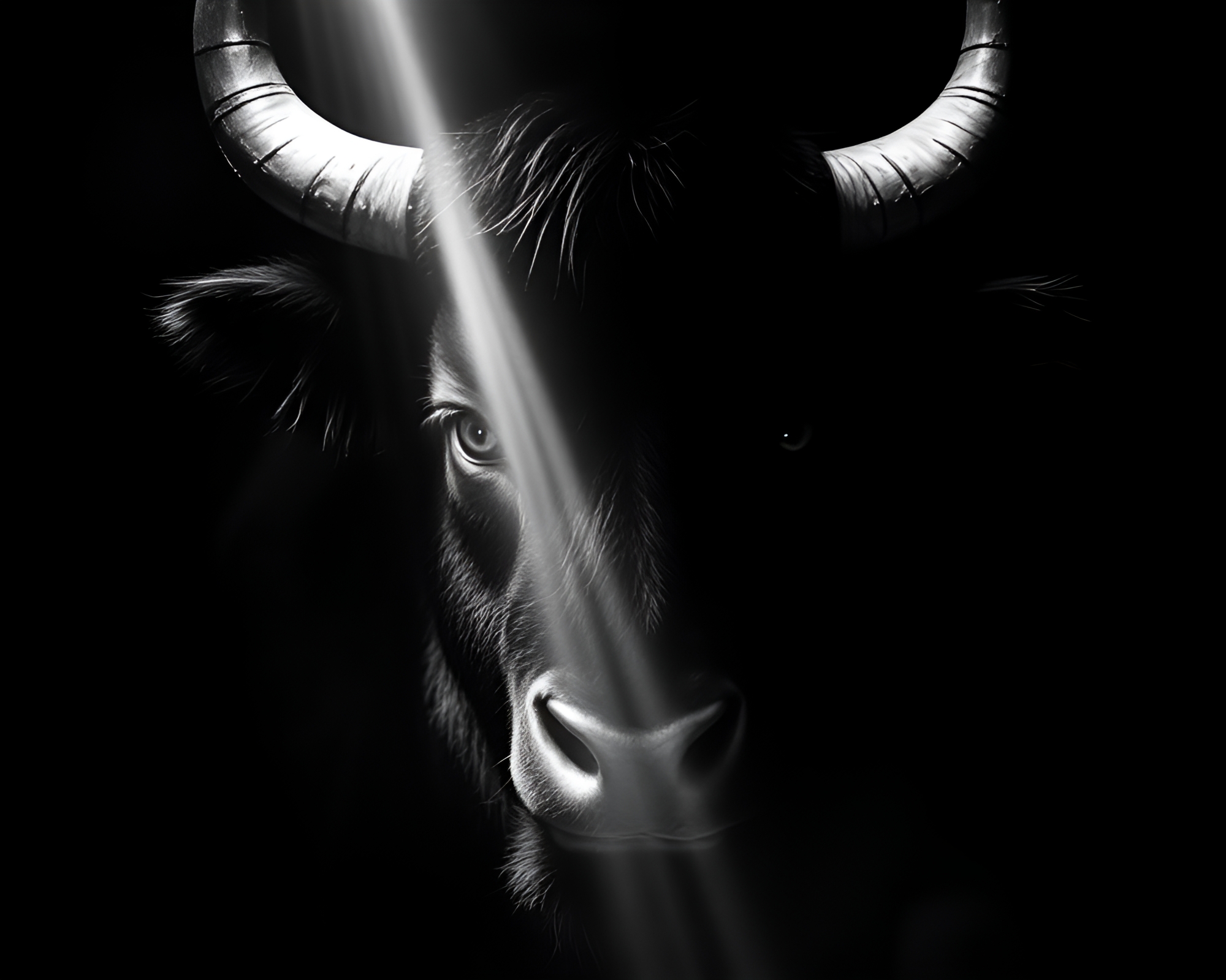 Majestic Minotaur in Charcoal Black Tri-Tone Mystery – free AI stock image