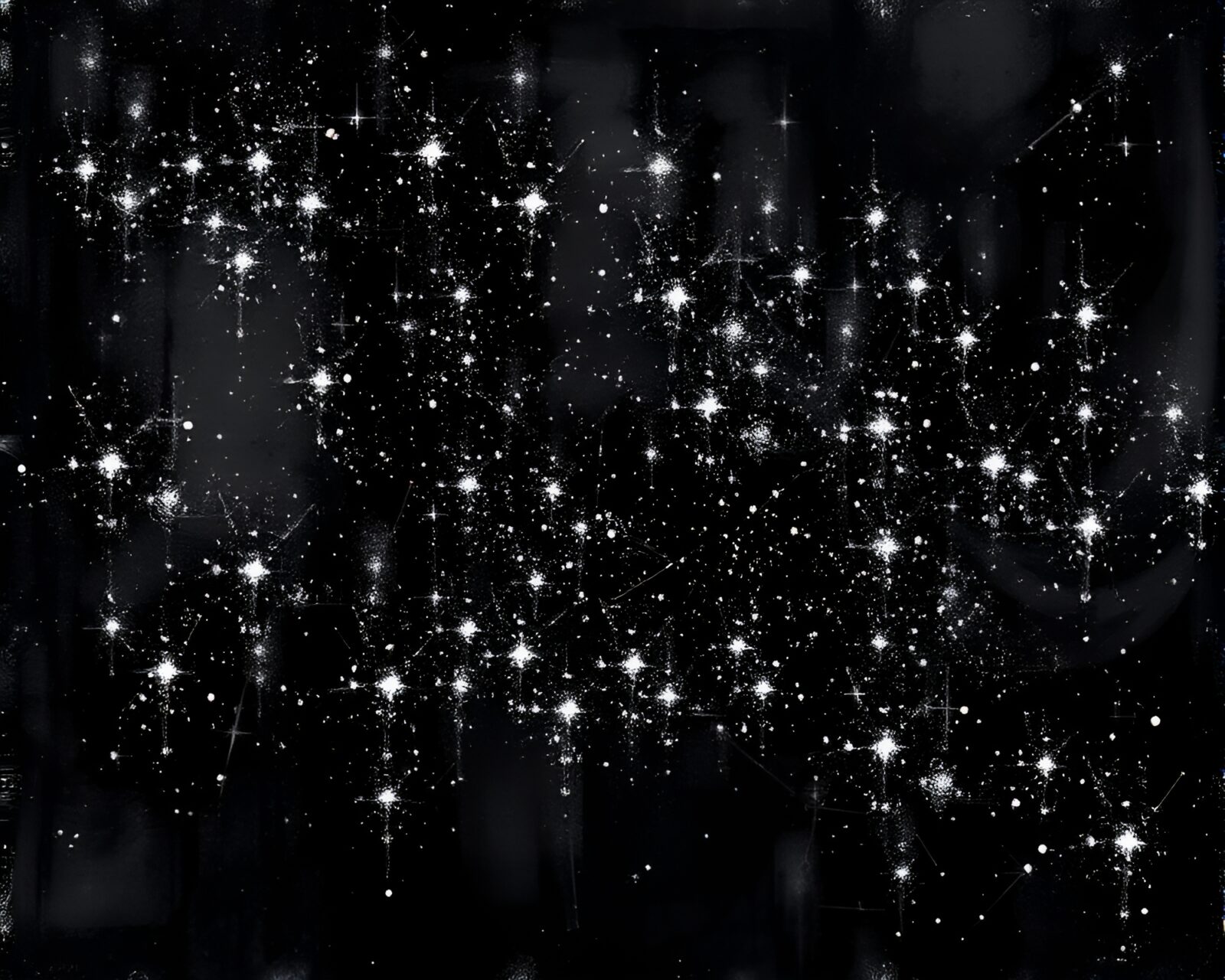Abstract stained glass effect with metallic shimmer on dark background