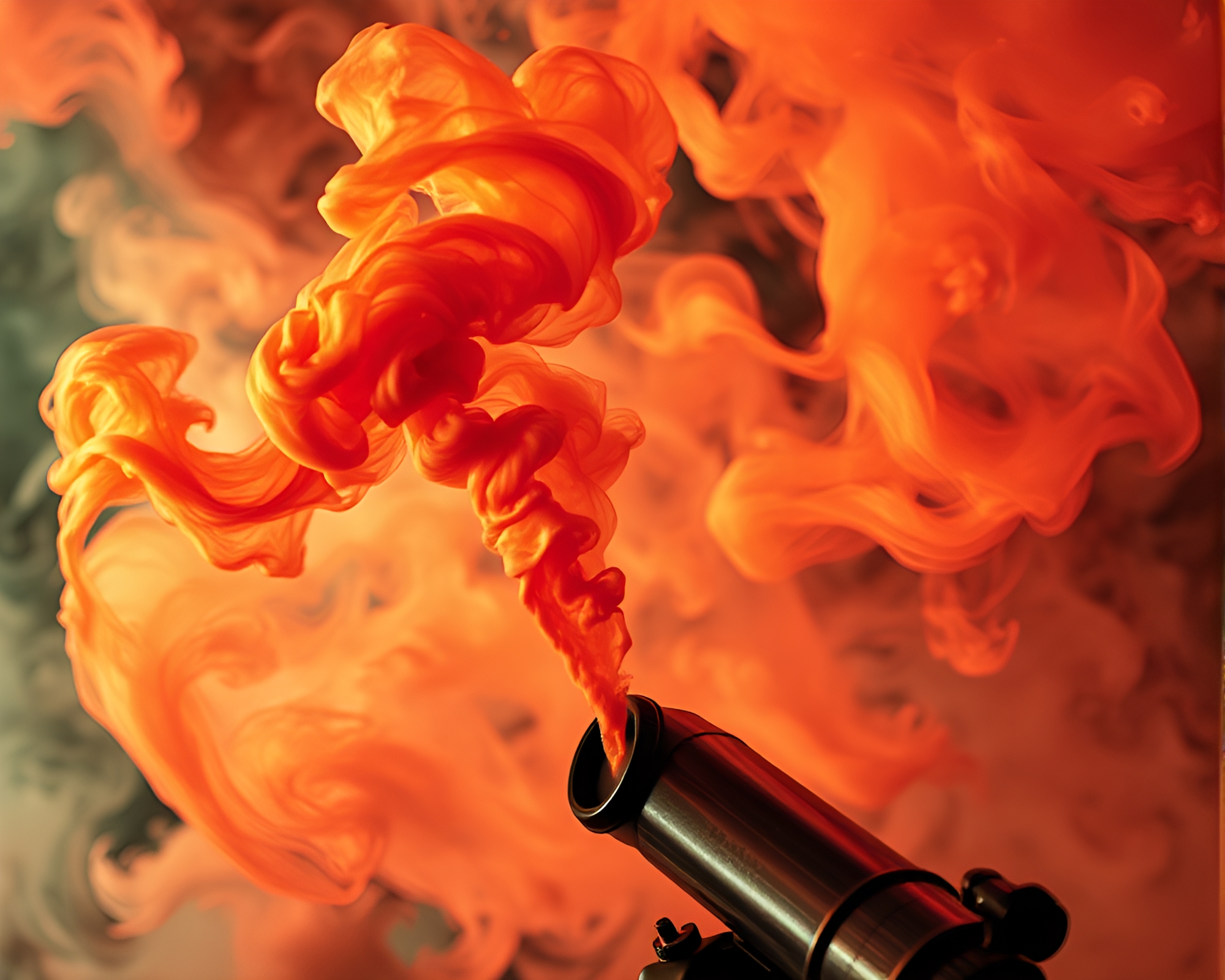 Telescope Gazing at Hyper-Saturated Smoke Plume Swirls – free AI stock image