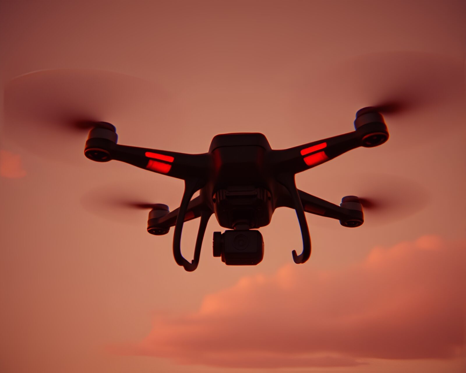 Eerie VHS infrared drone image in cel shading style