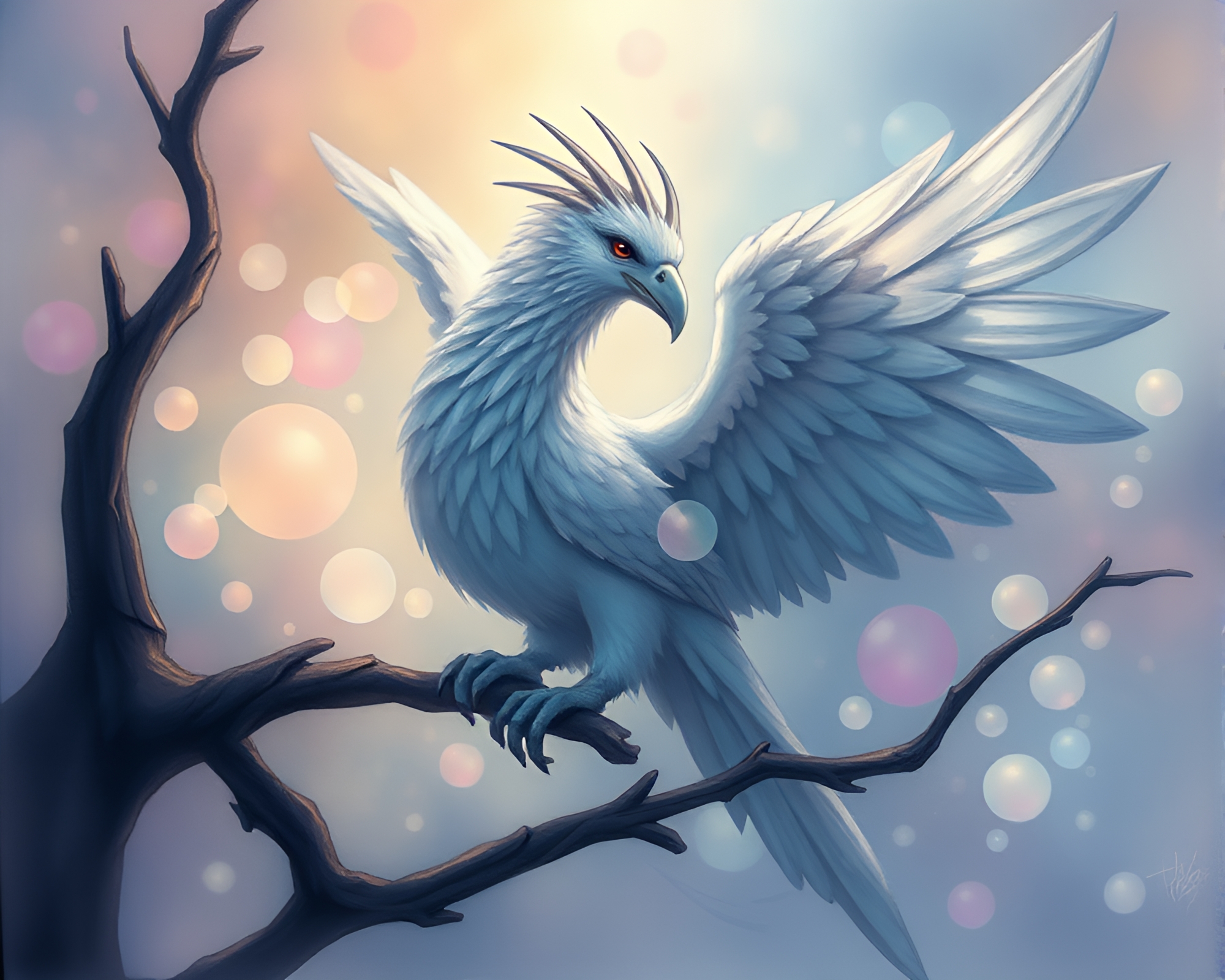 Gryphon in Bubble Cluster Attic Shadow – free AI stock image