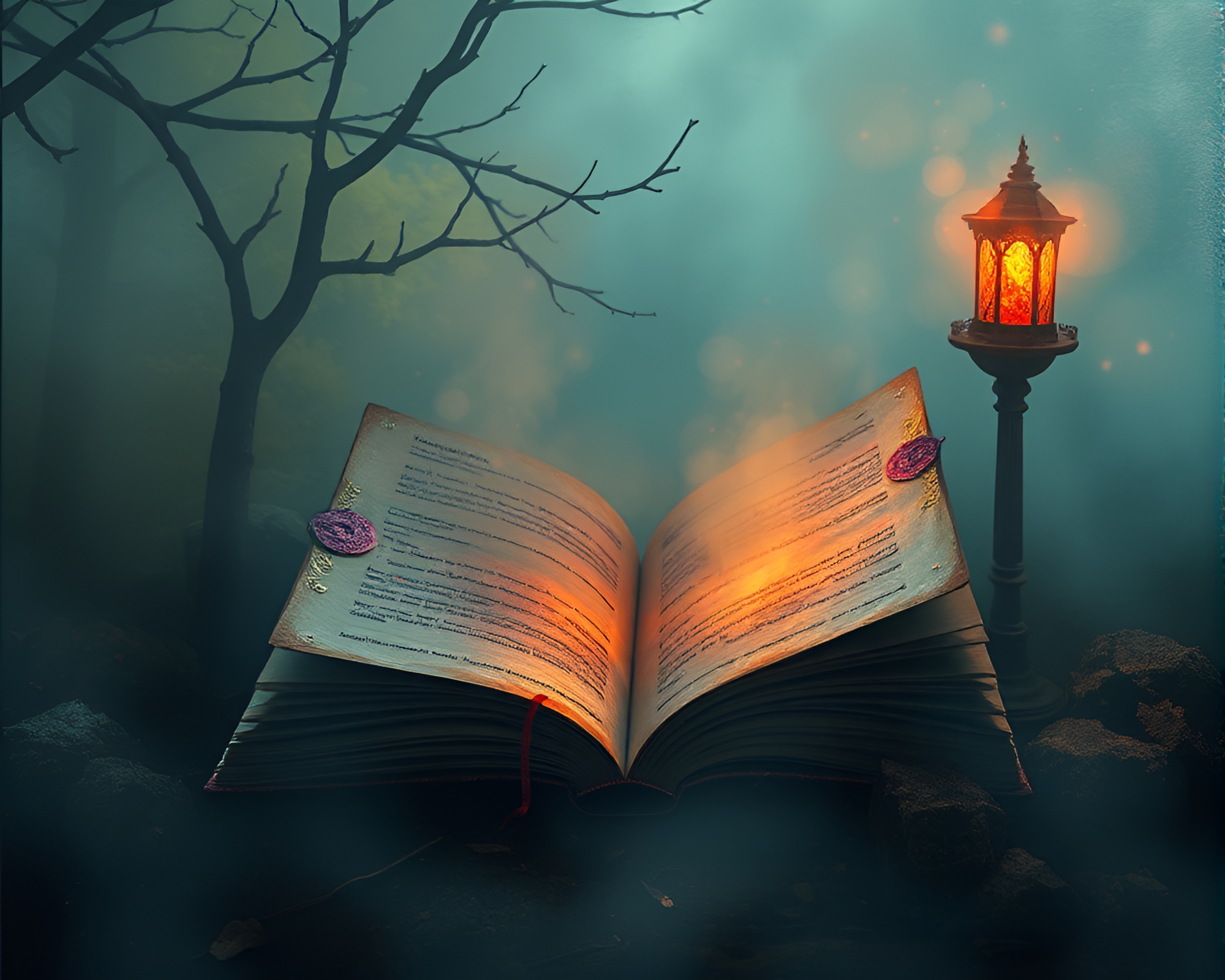 Enchanted Book in Vibrant Colors – free AI stock image