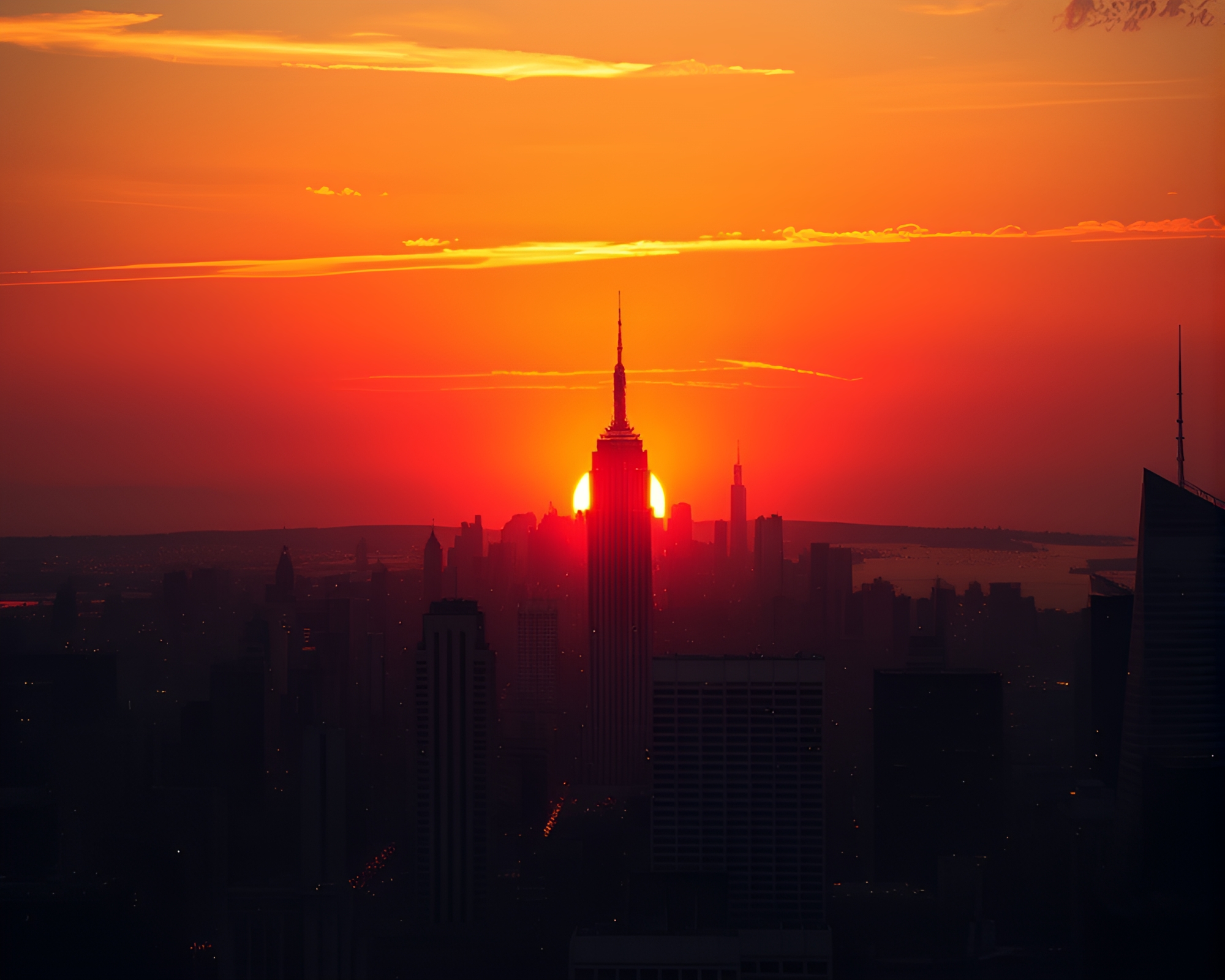 Virtual City Noir Sunset with Gilded Highlights – free AI stock image