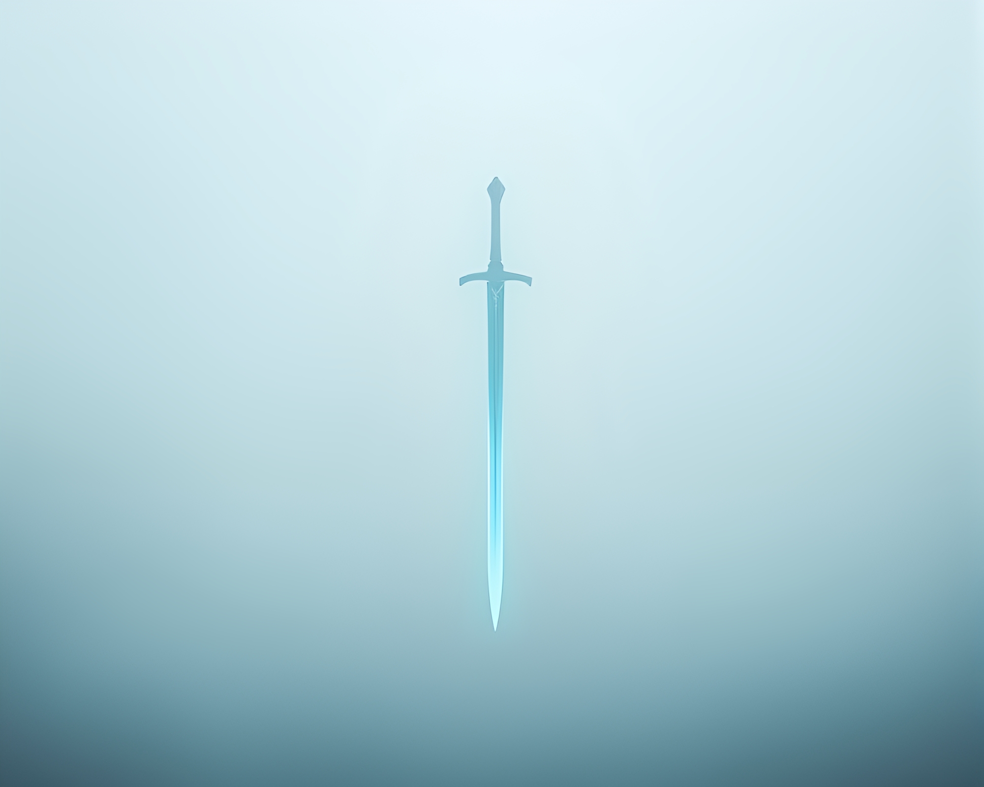 Ethereal Sword in Misty Minimalist Landscape – free AI stock image