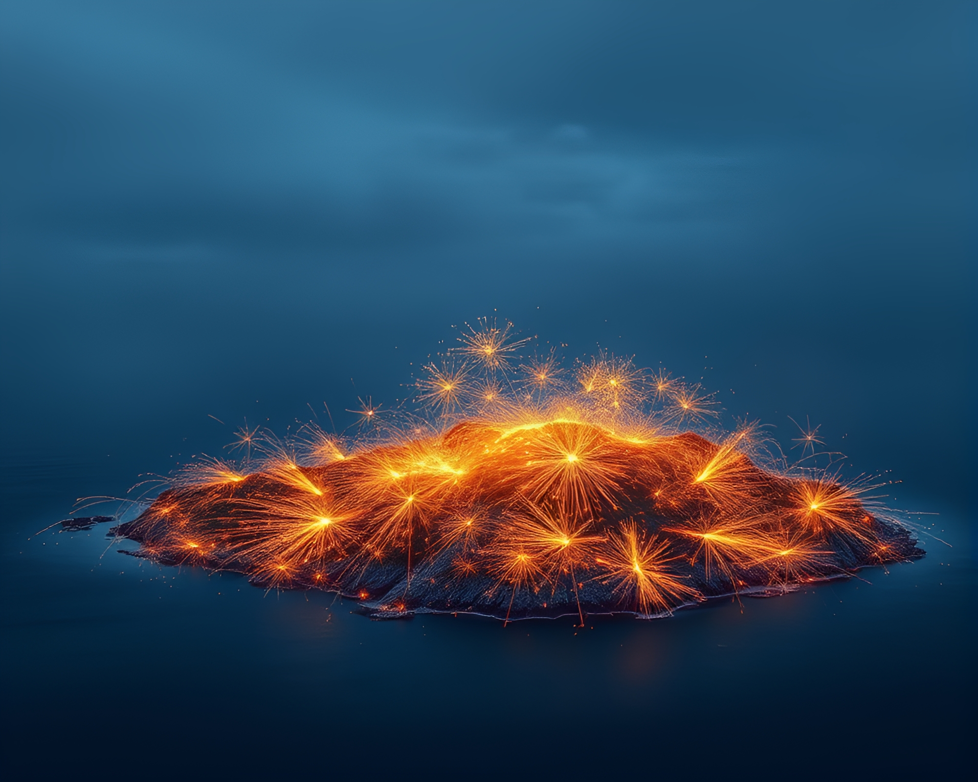 Tropical Island Sparkler Trails – free AI stock image