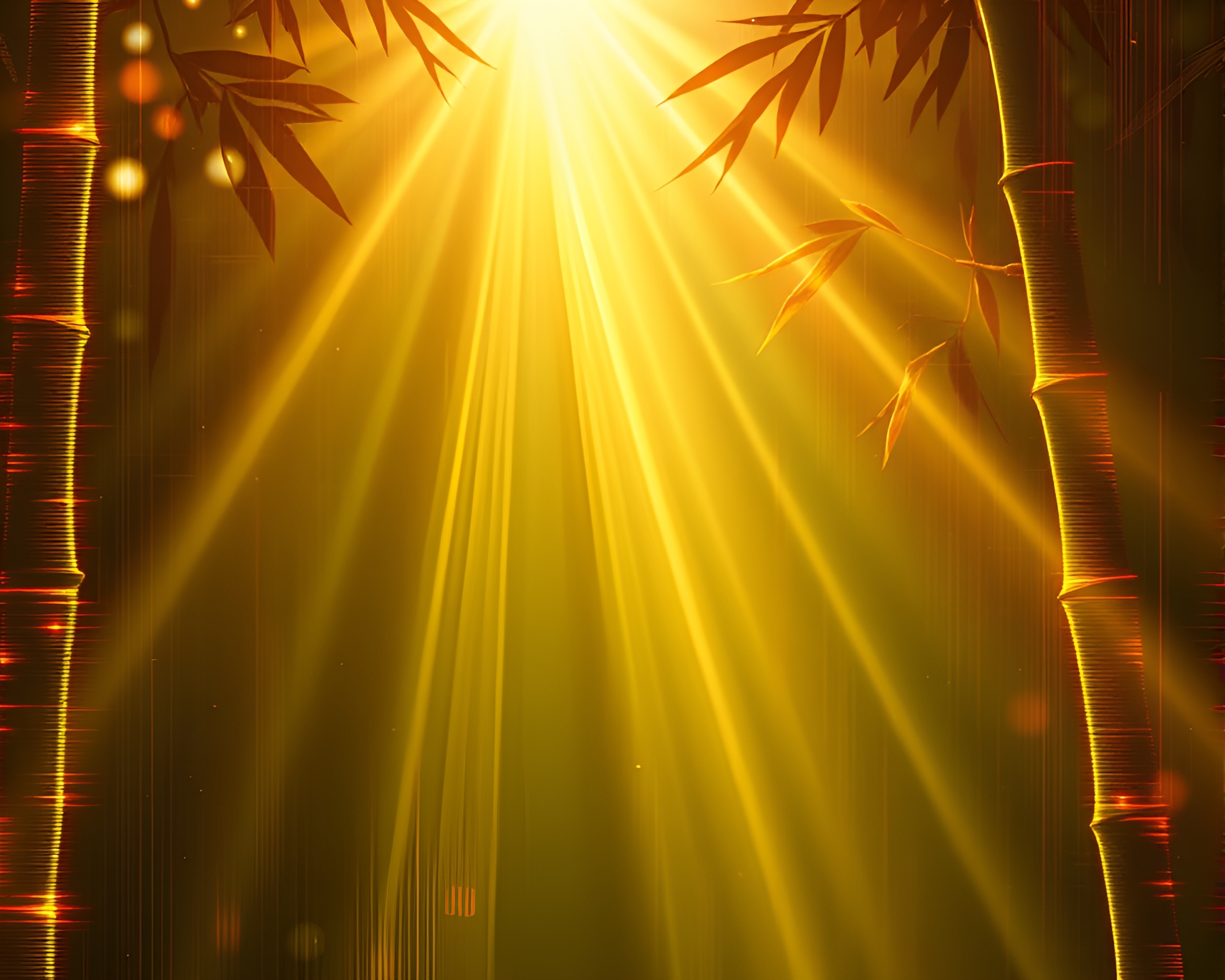 Bamboo Flute Serenity with Glitch Laser Beams – free AI stock image