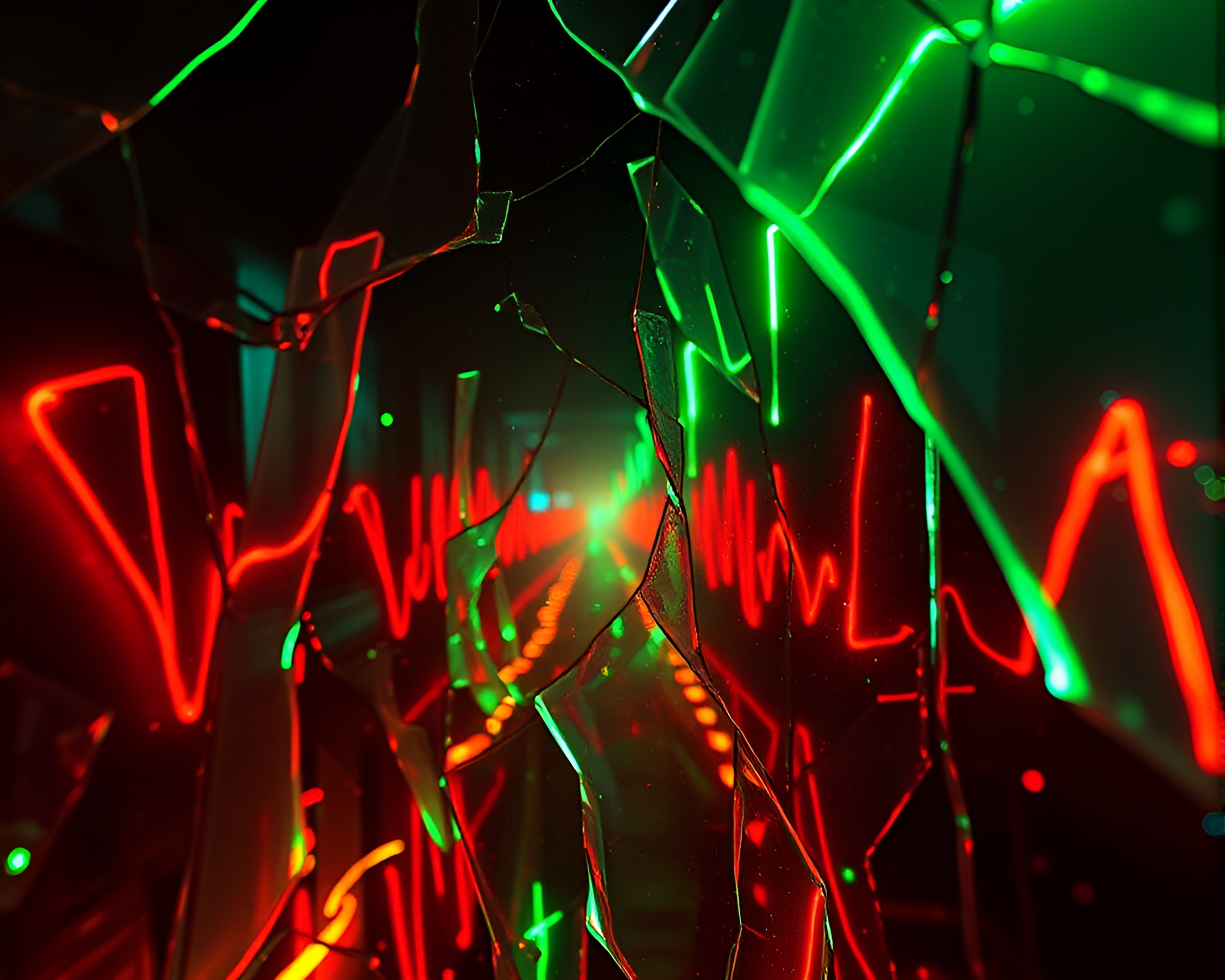 Neon Vampire Lair with Glass Shards – free AI stock image