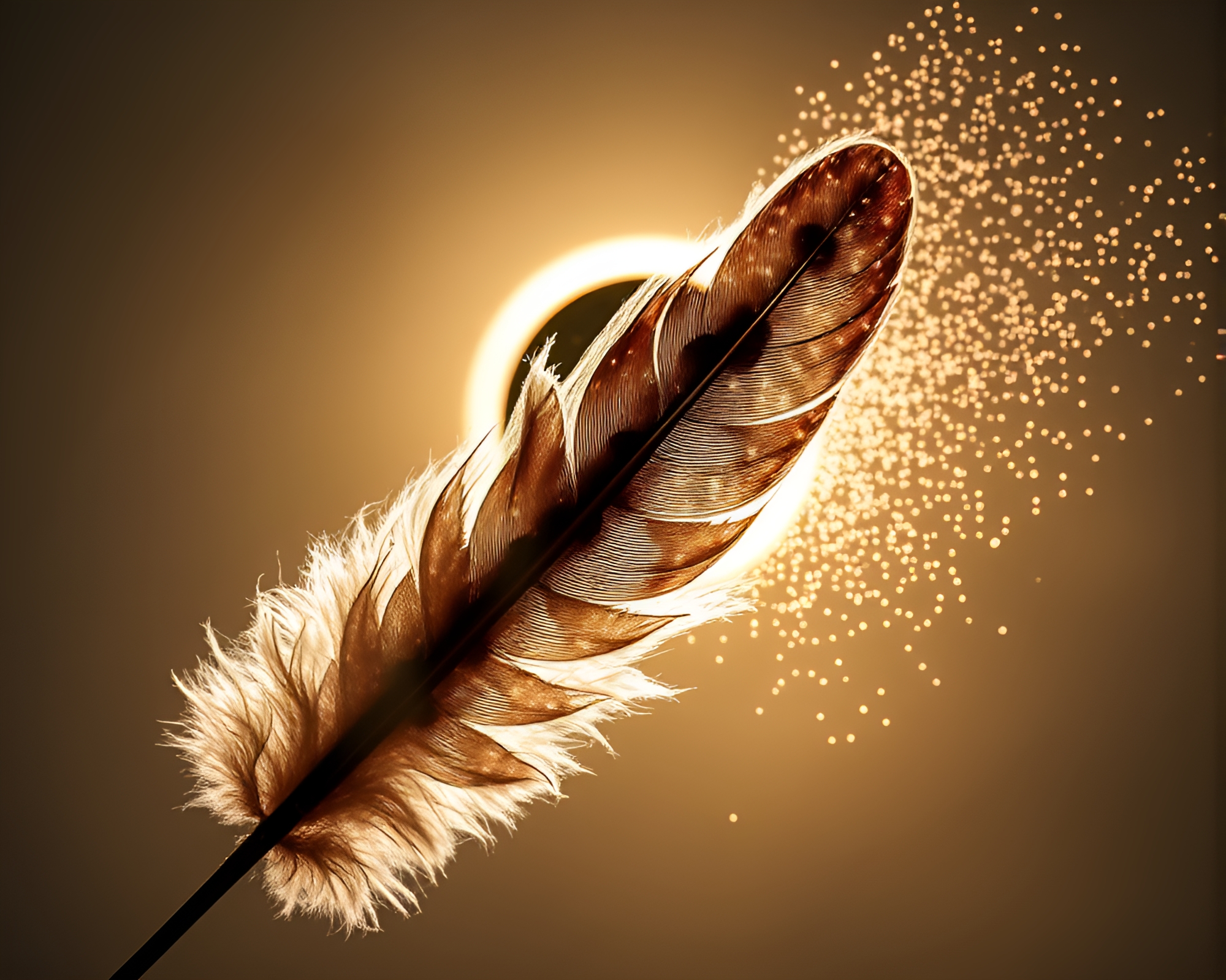 Feather Dusting Eclipse: Wildlife Watercolor – free AI stock image