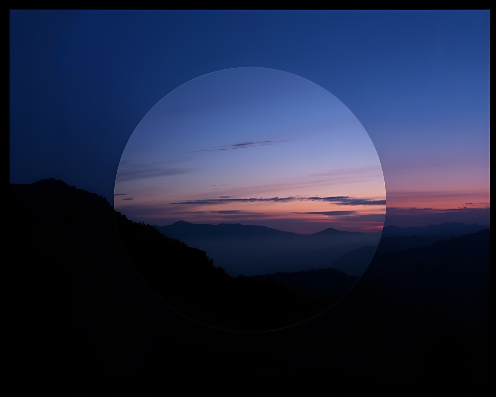 Geometric Ring Vignette at Twilight Hour – free AI stock image