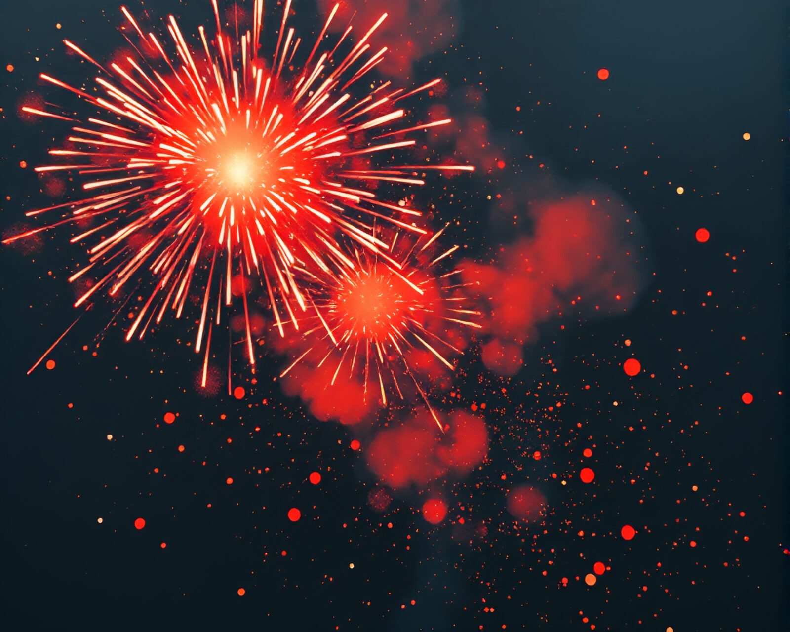 Abstract expressionist artwork depicting festival fireworks and swirling dust particles