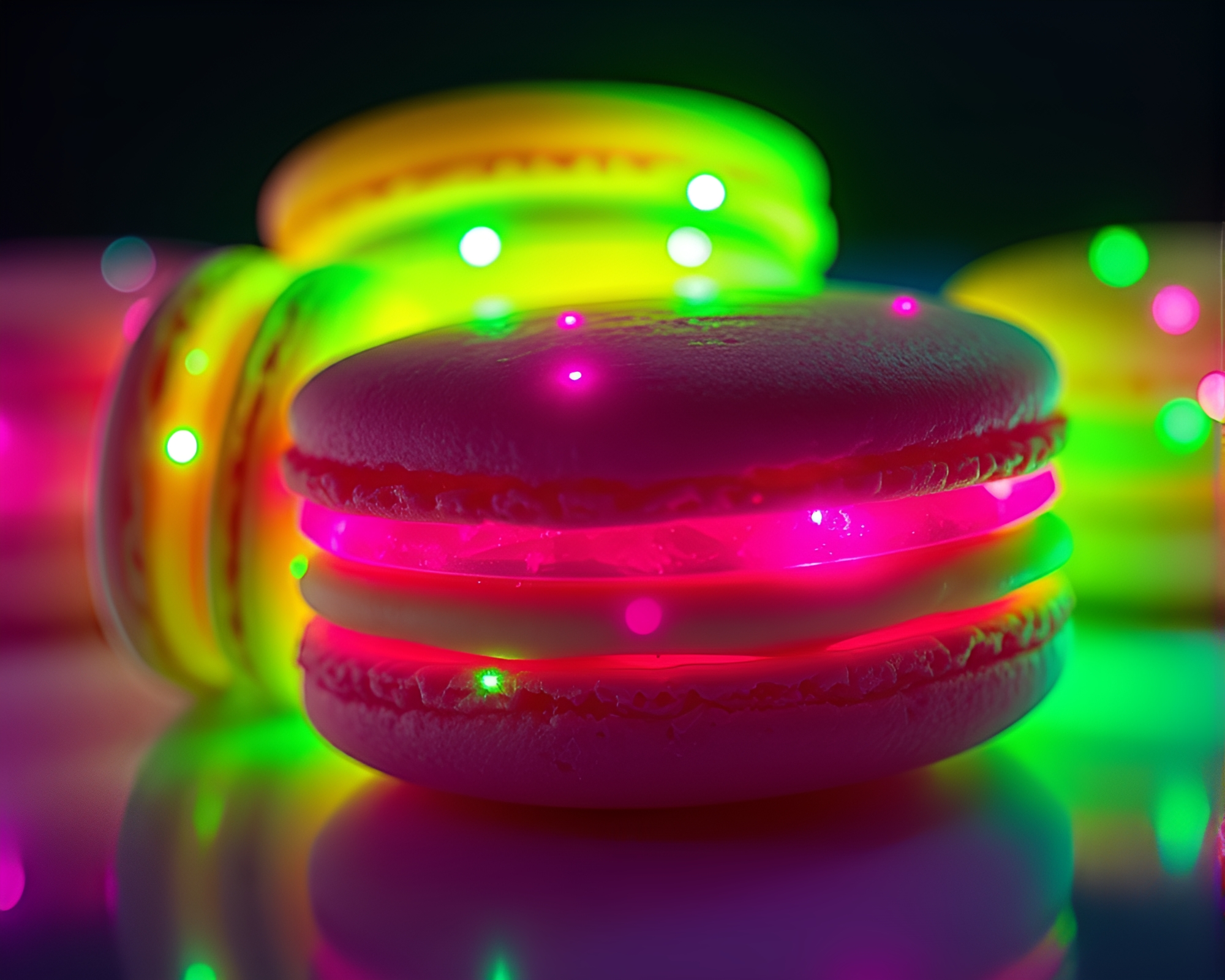 Phosphorescent Macaron Double Exposure – free AI stock image