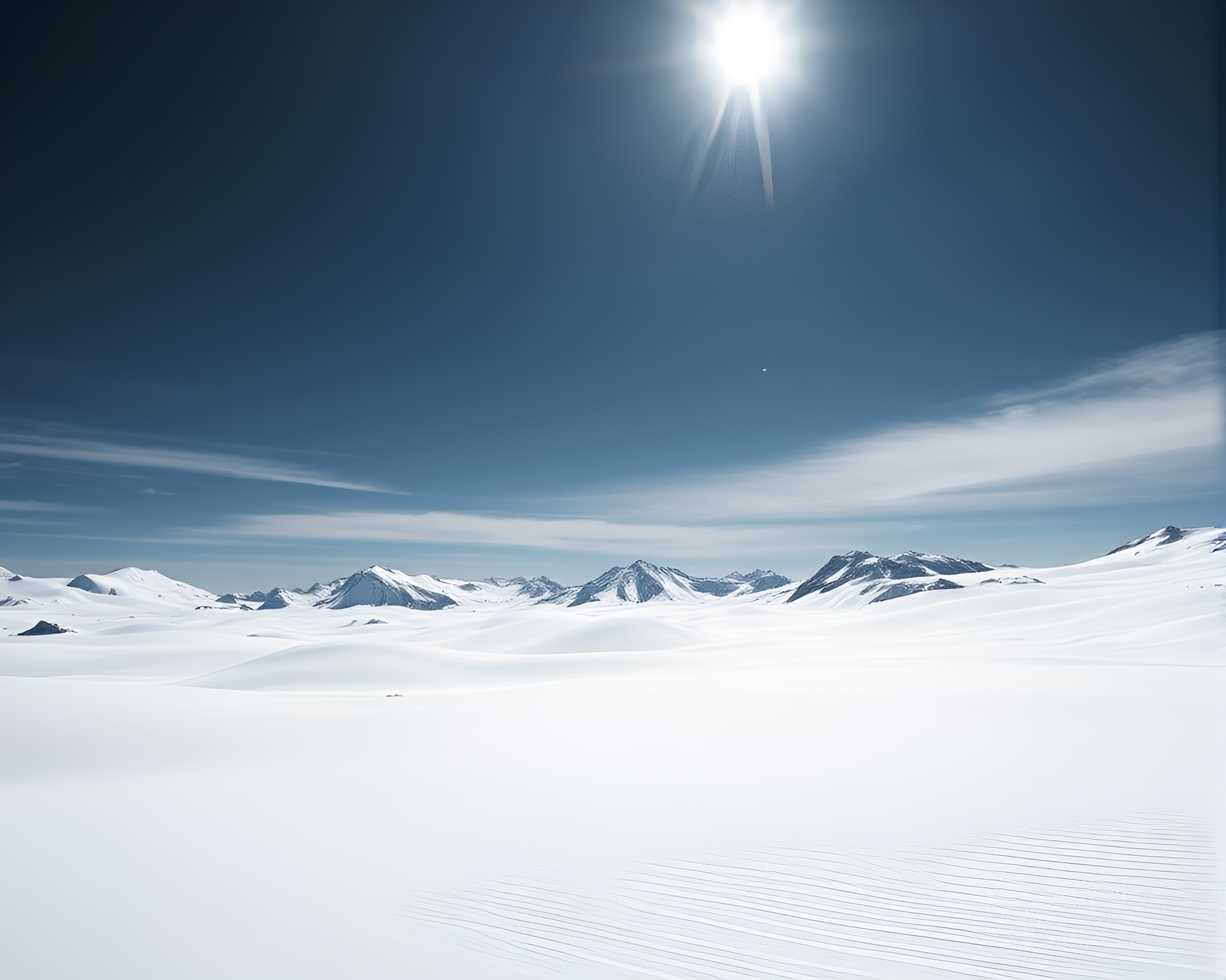 Dynamic Op Art Desert Scene in Antarctic Whiteout – free AI stock image