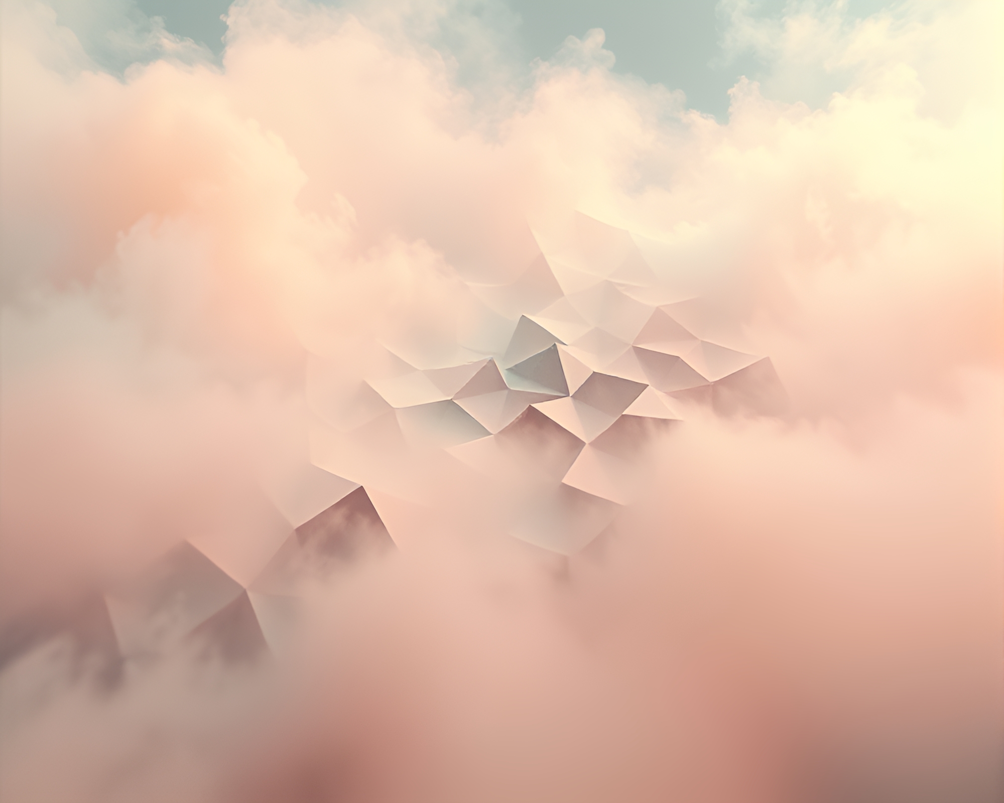 Dreamy Escher Tessellation in Particle Fog Simulation – free AI stock image