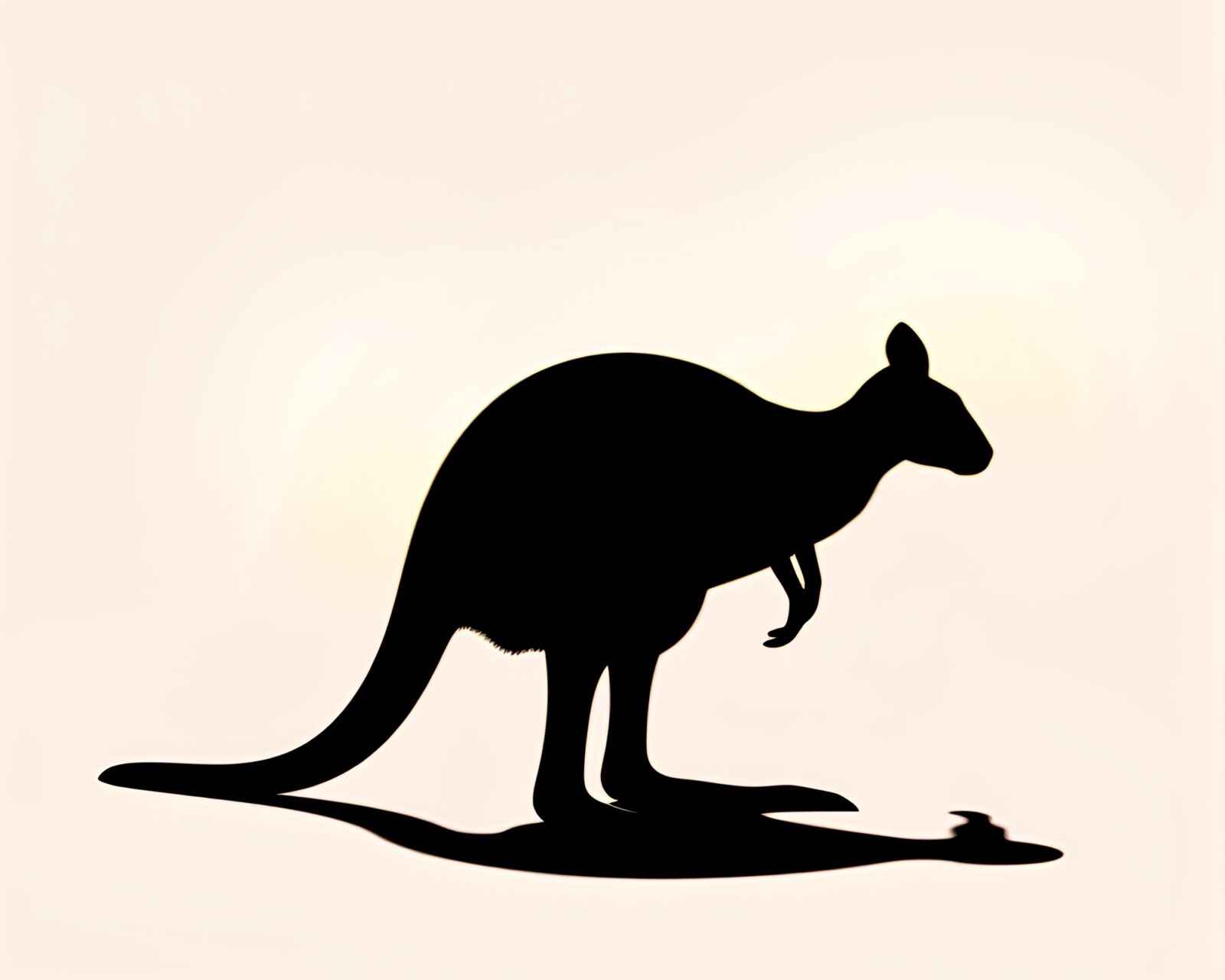 Silhouette of a kangaroo with iridescent highlights in data visualization style