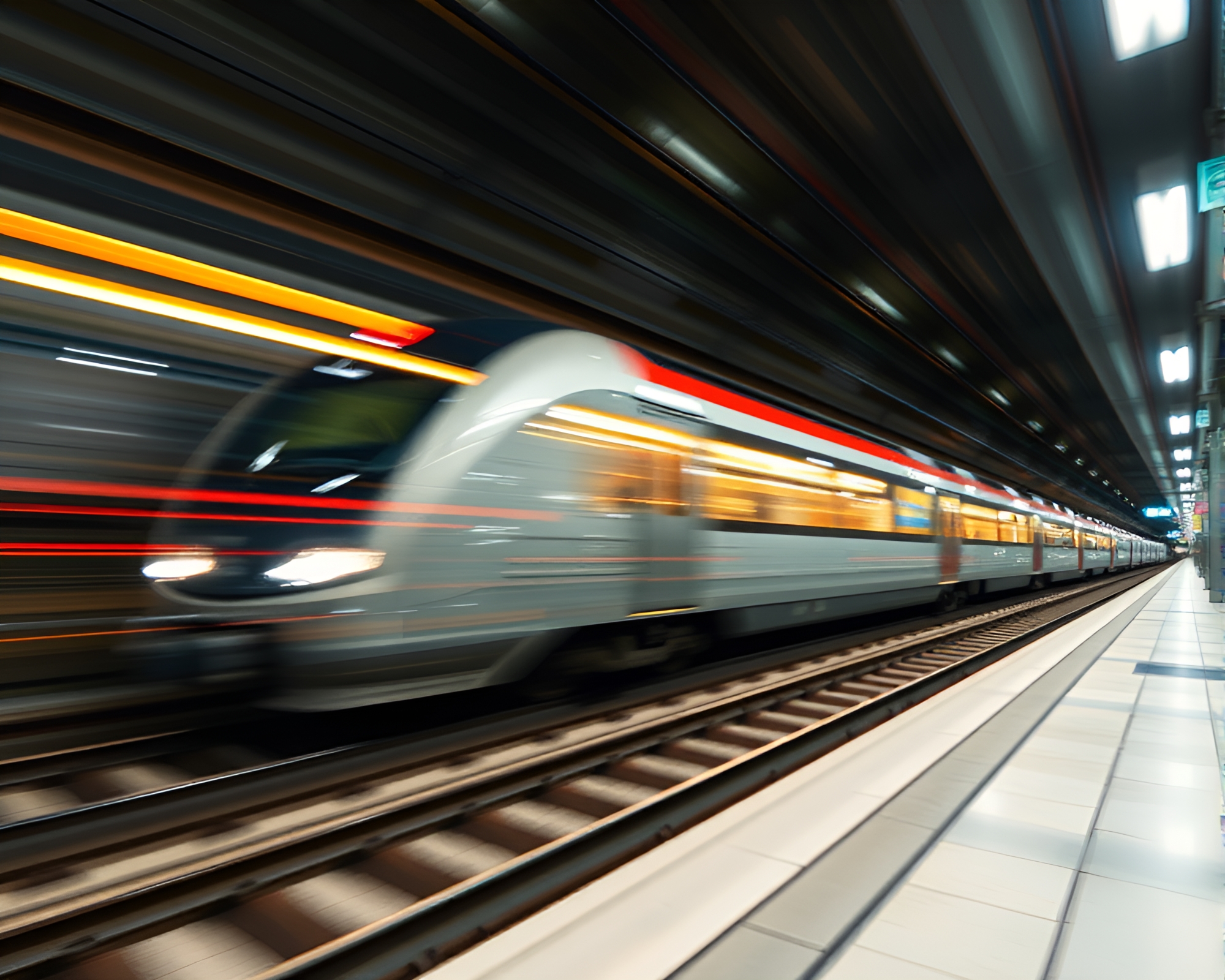 High-speed Magnetic Levitation Train Captured in Motion Blur – free AI stock image
