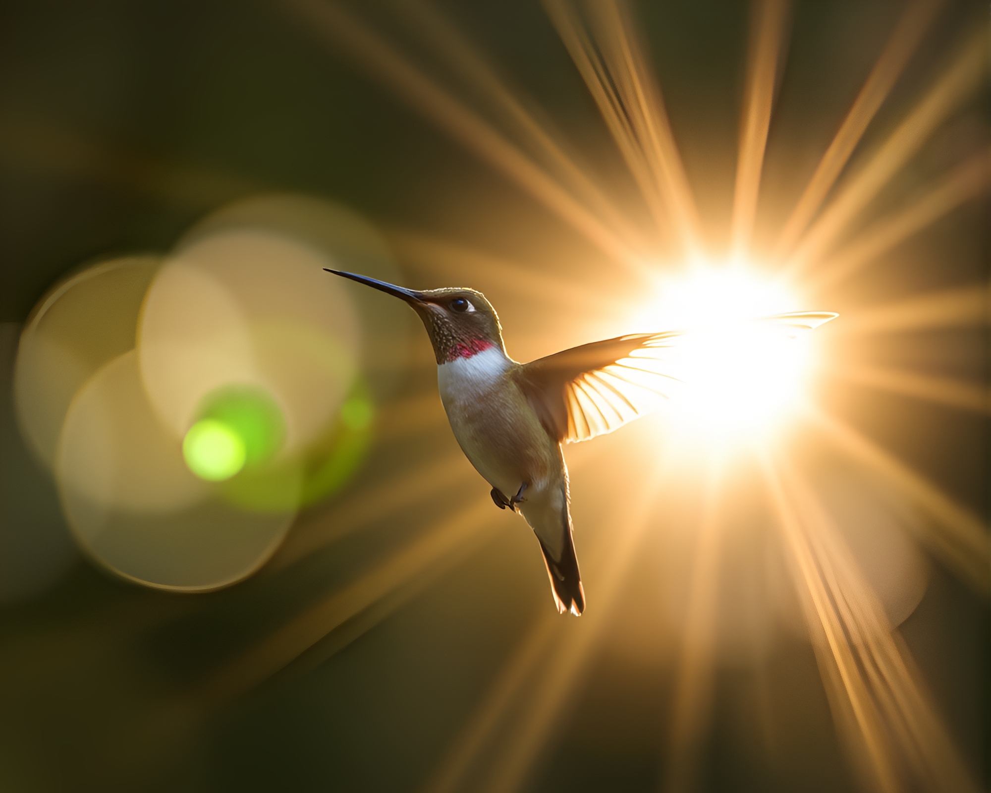 Enchanting Hummingbird in Tilt-Shift Dreamland – free AI stock image